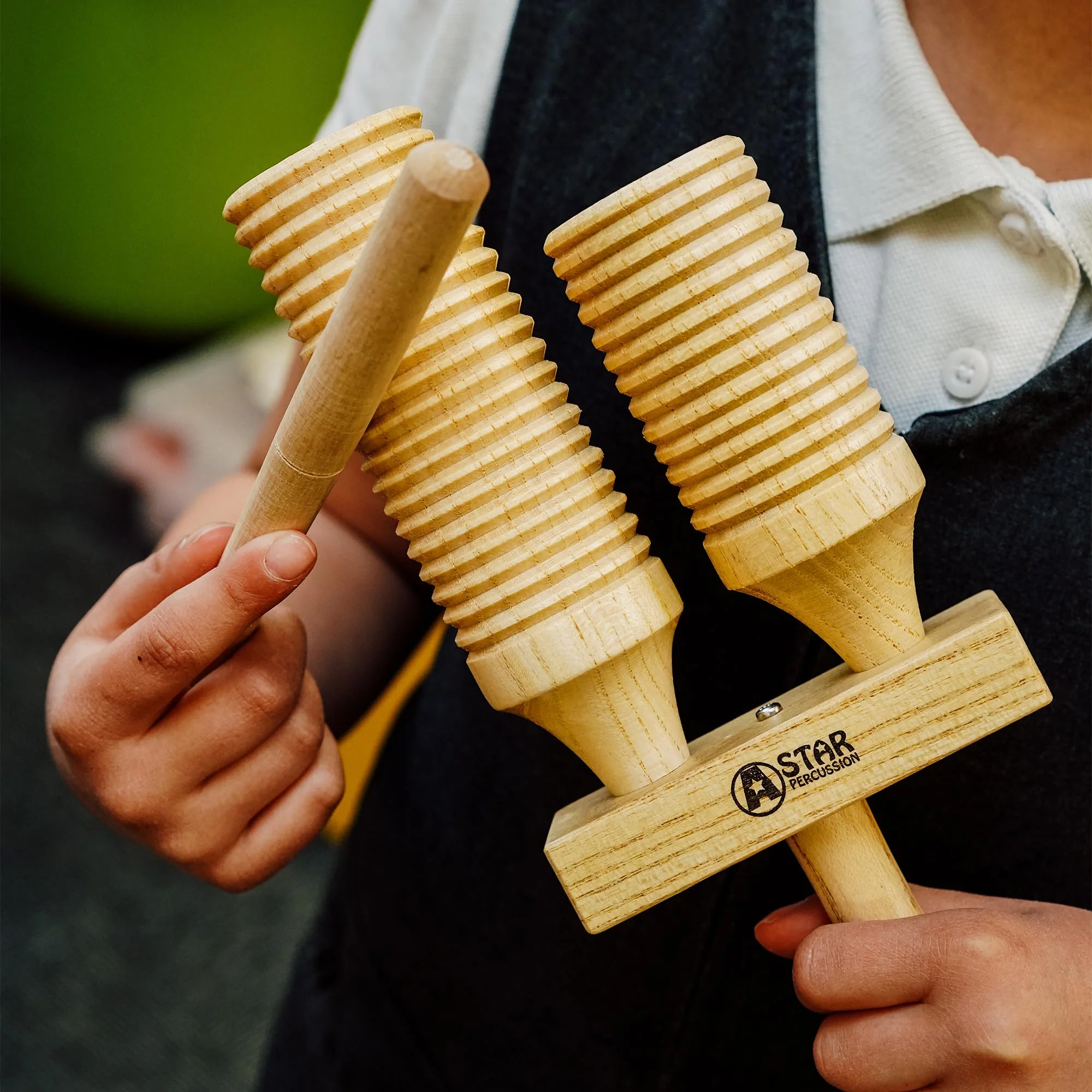 A-Star Double Wooden Agogo - Image 6