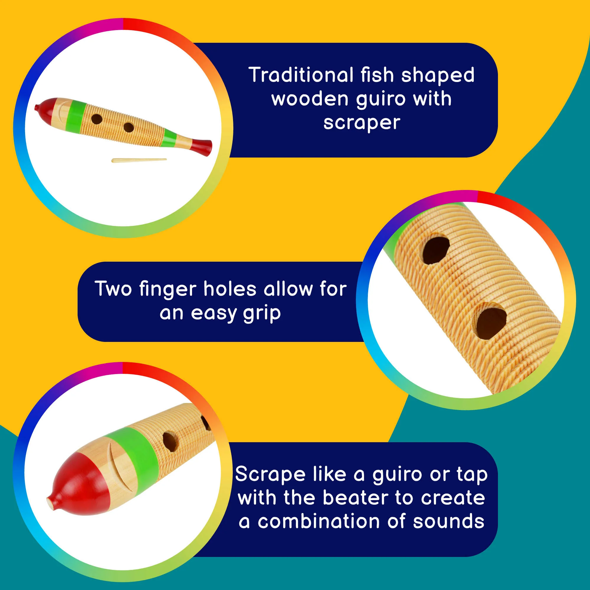 A-Star Wooden Fish Guiro - Image 2