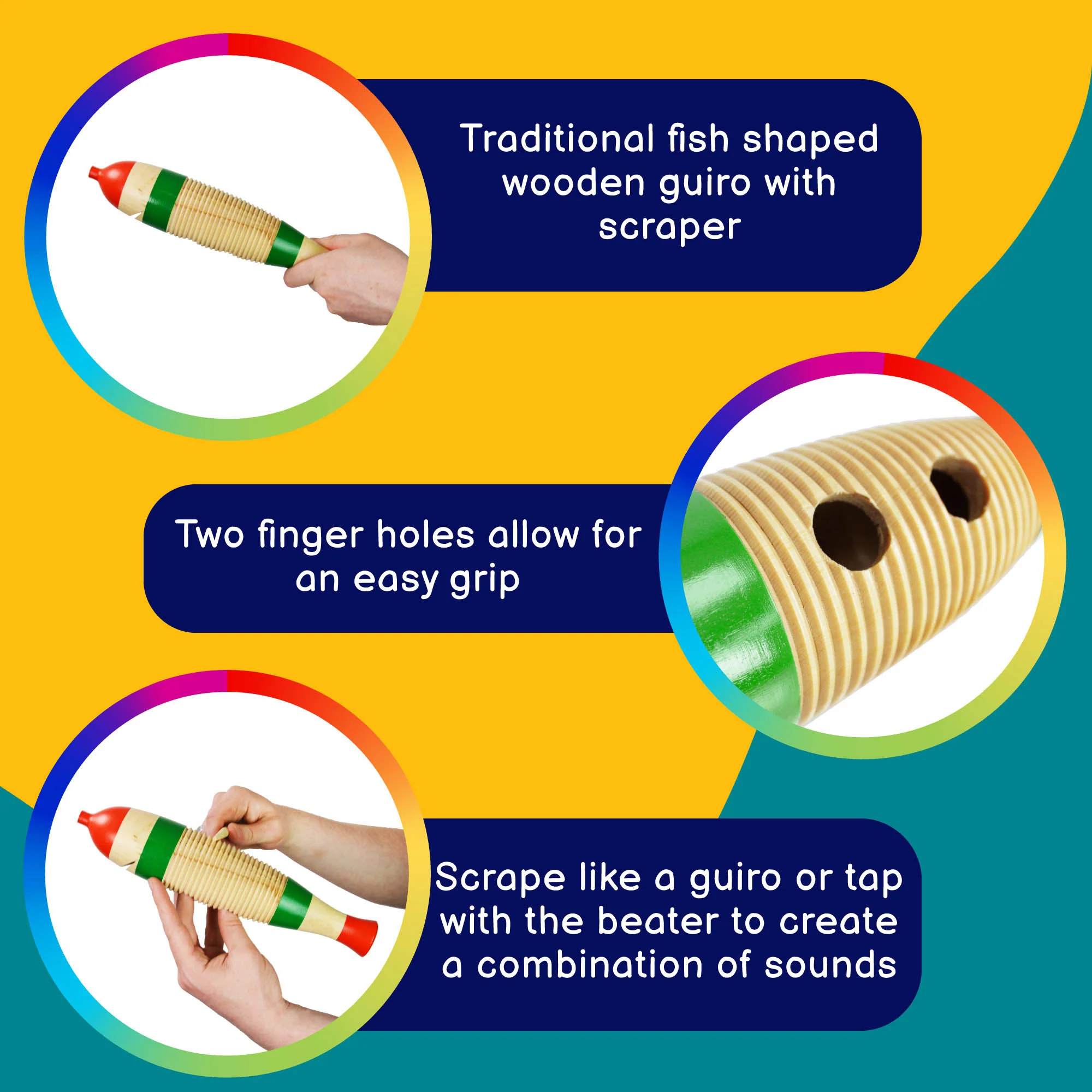 A-Star Wooden Fish Guiro - Image 8