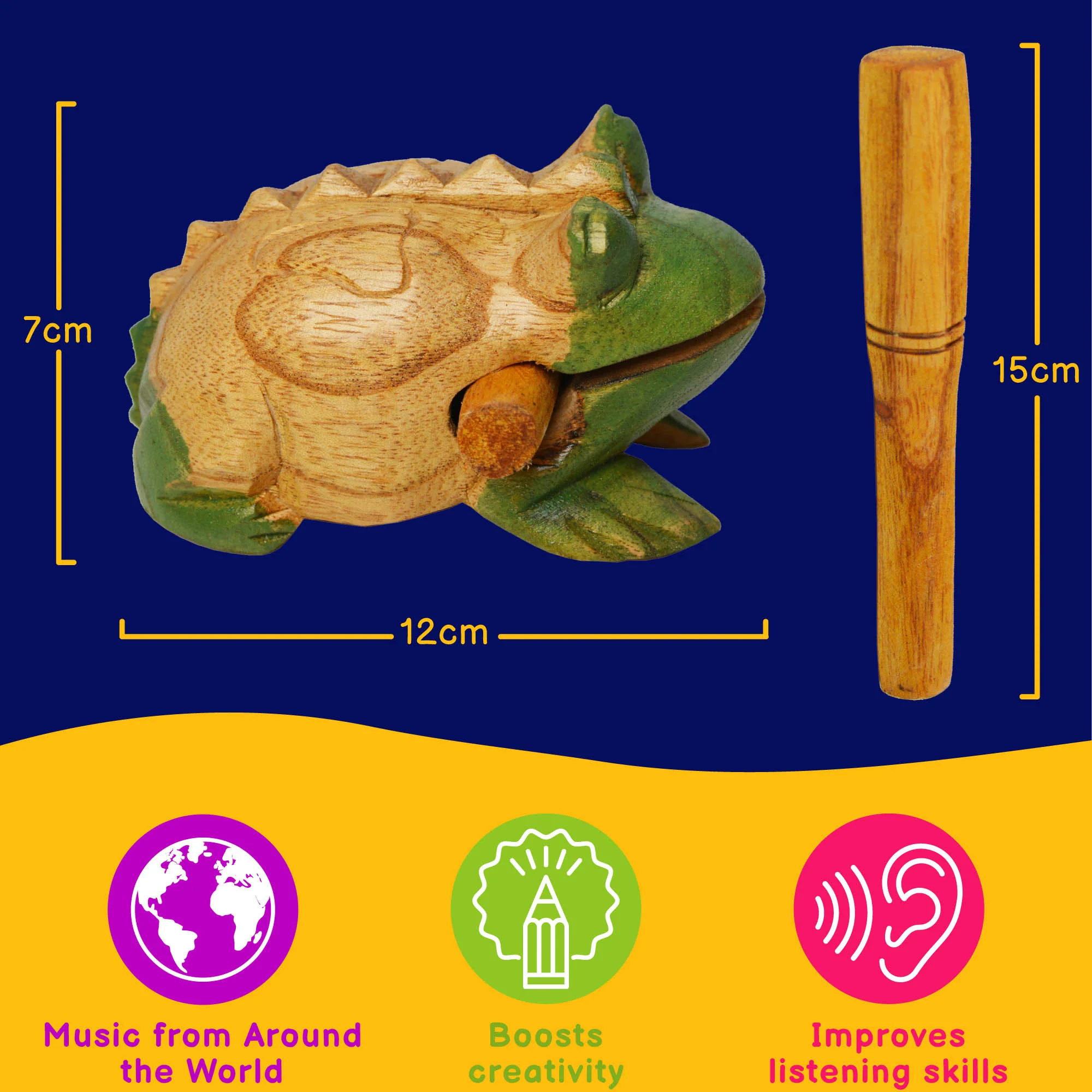 A-Star Frog Guiro Scraper Woodblock - Image 3