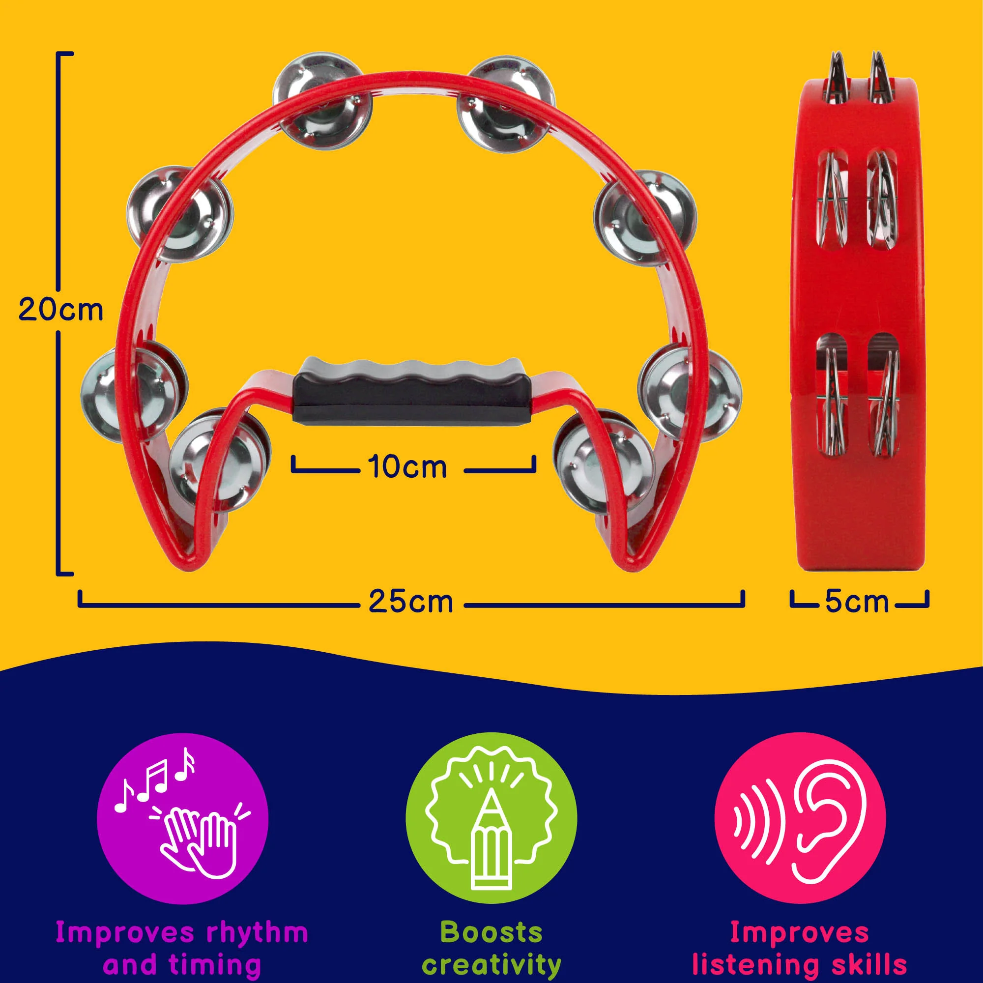 A-Star Half Moon Tambourine - Image 6