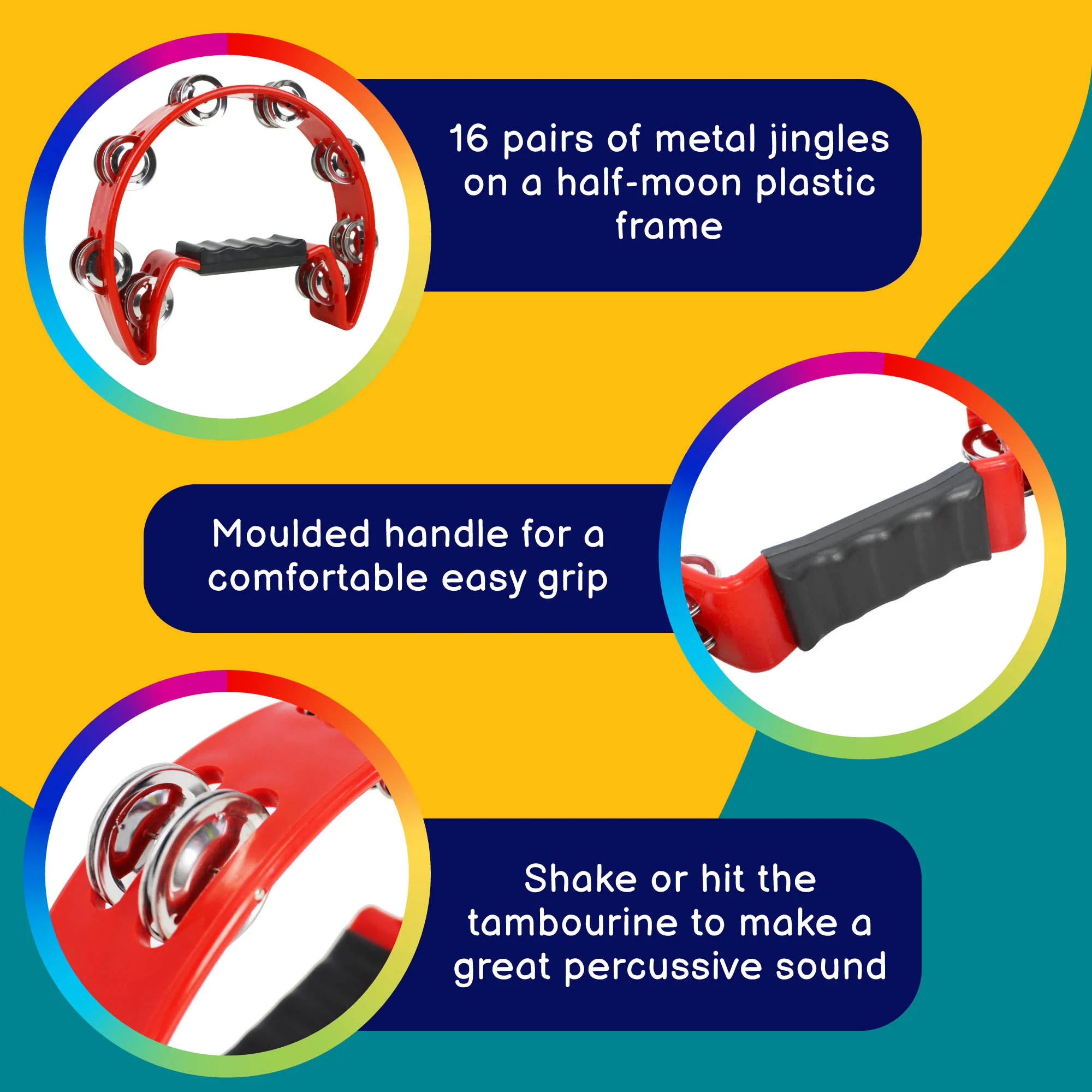 A-Star Half Moon Tambourine - Image 7