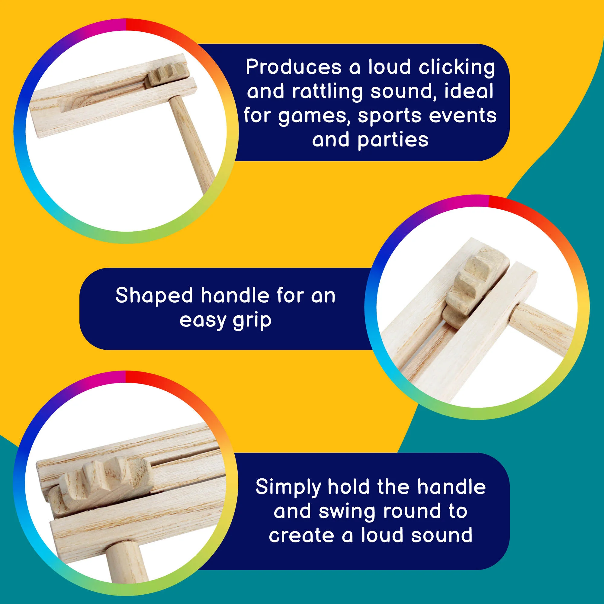 A-Star Handheld Wooden Ratchet - Image 2