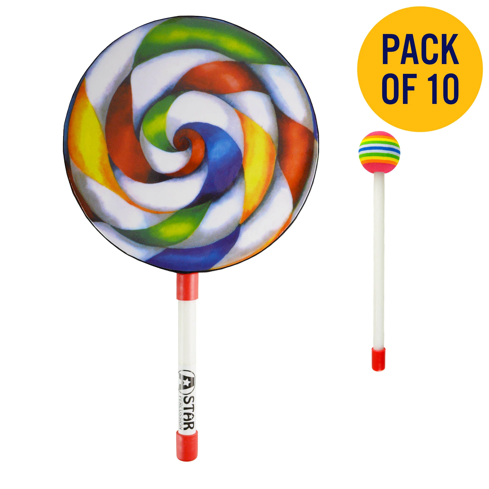 A-Star Lollipop Hand Drum with Beater - Image 2