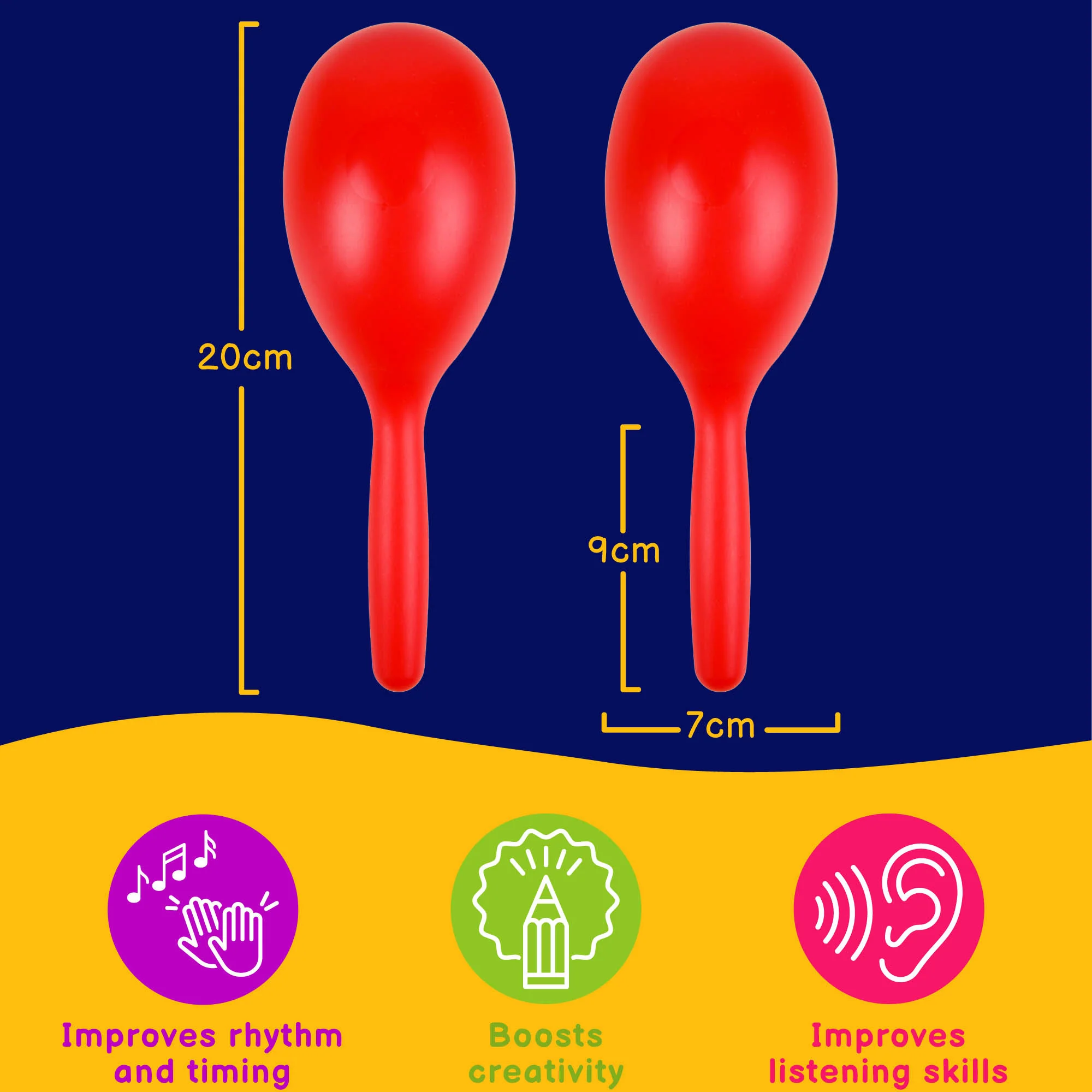 A-Star Plastic Maracas - Medium Size - Image 3