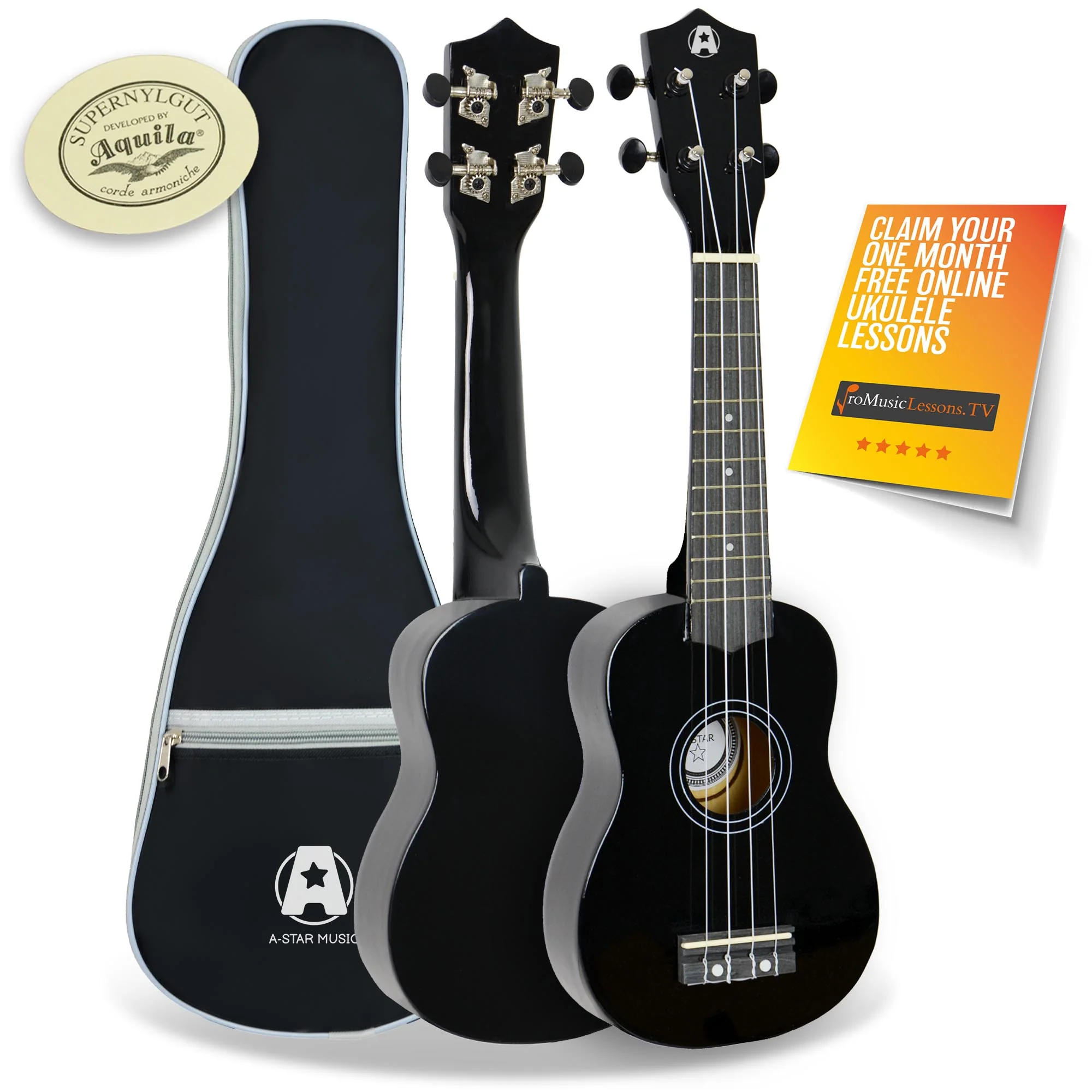 A-Star Soprano Ukulele With Aquila Strings and Bag - Image 2