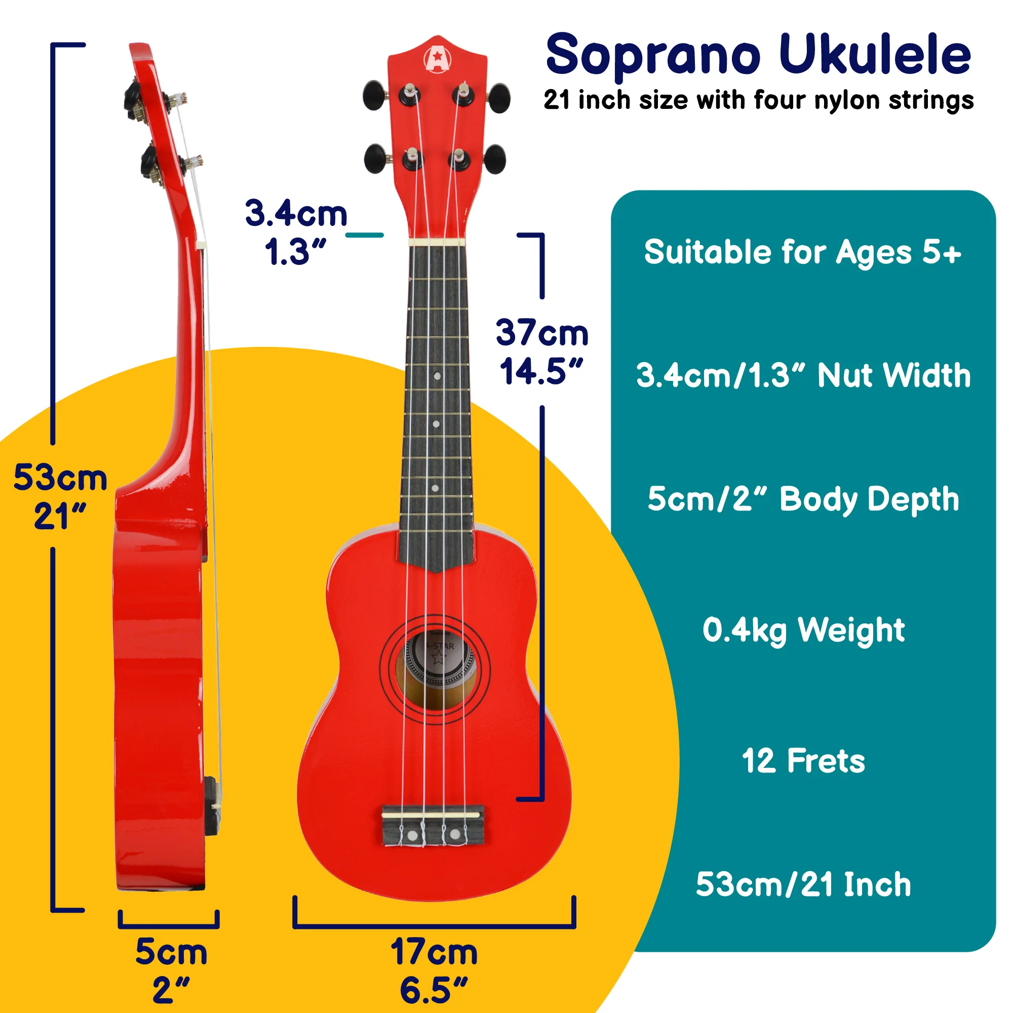 A-Star Soprano Ukulele With Aquila Strings and Bag - Image 26