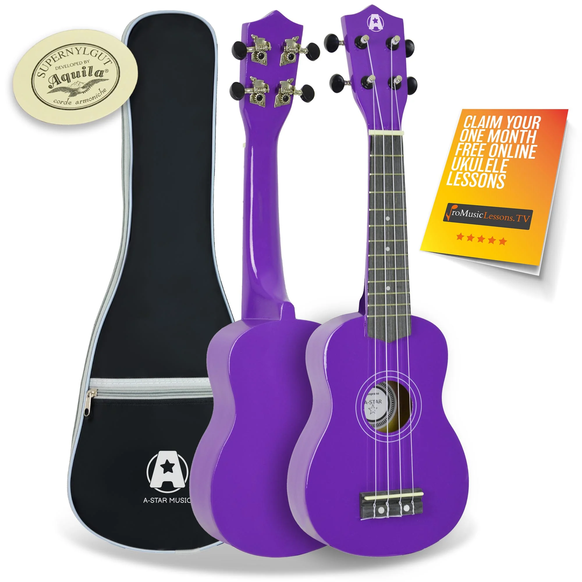 A-Star Soprano Ukulele With Aquila Strings and Bag - Image 4