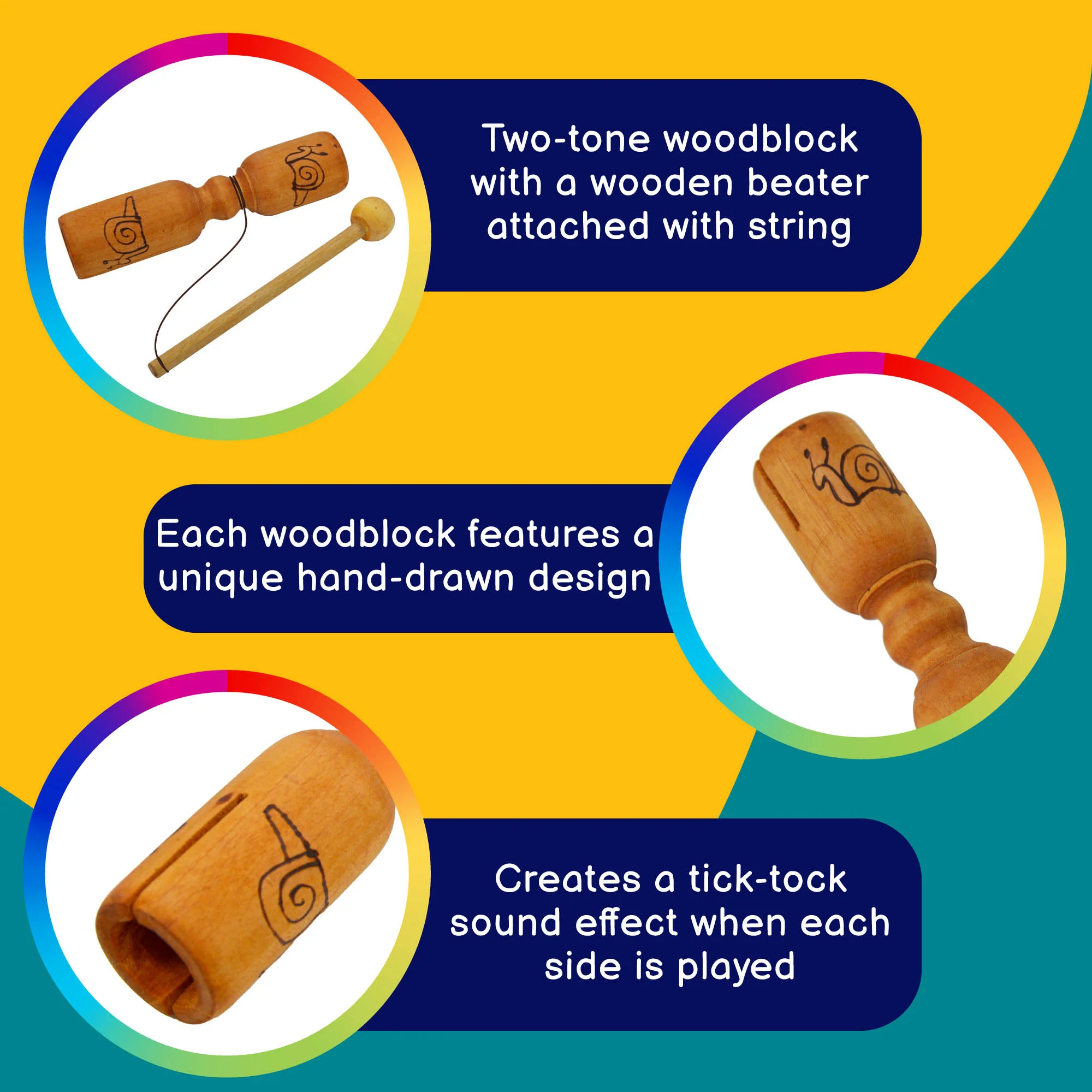 A-Star TikTok Wood Block with Beater - Image 2