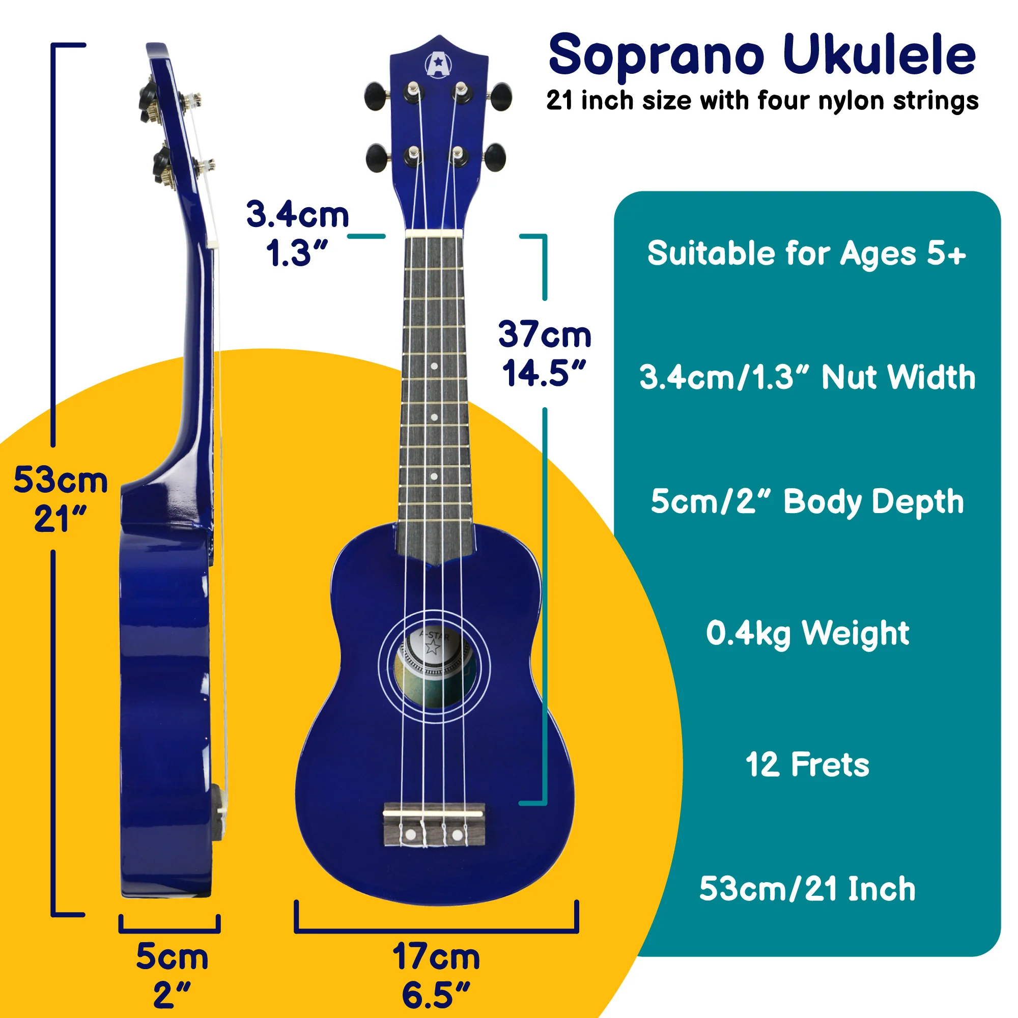 A-Star Soprano Ukulele Starter Pack with Bag, Stand, Tuner and Strings - Image 16