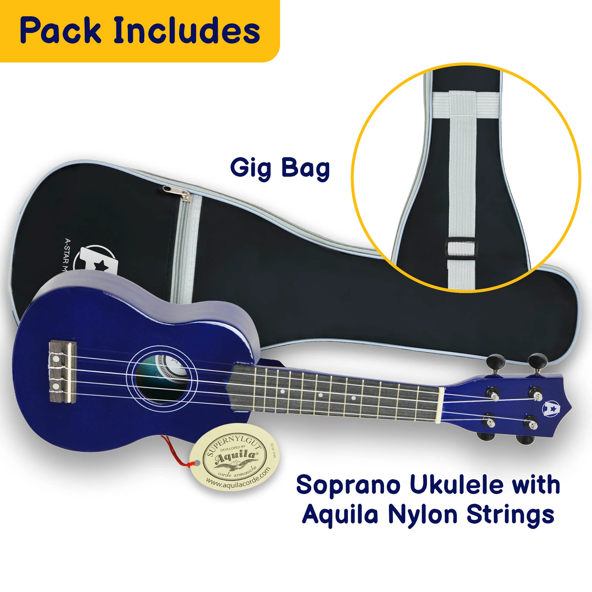 A-Star Soprano Ukulele Starter Pack with Bag, Stand, Tuner and Strings - Image 17