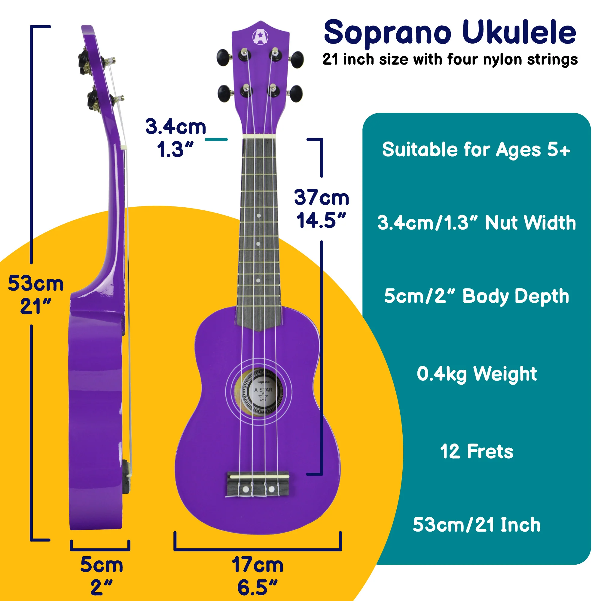 A-Star Soprano Ukulele Starter Pack with Bag, Stand, Tuner and Strings - Image 21