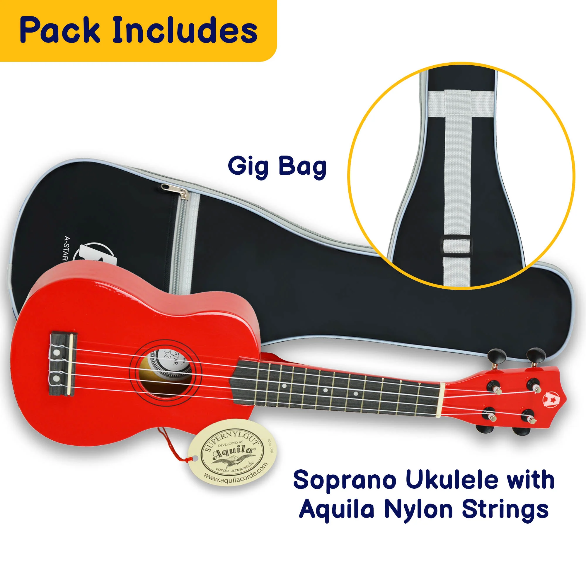 A-Star Soprano Ukulele Starter Pack with Bag, Stand, Tuner and Strings - Image 27