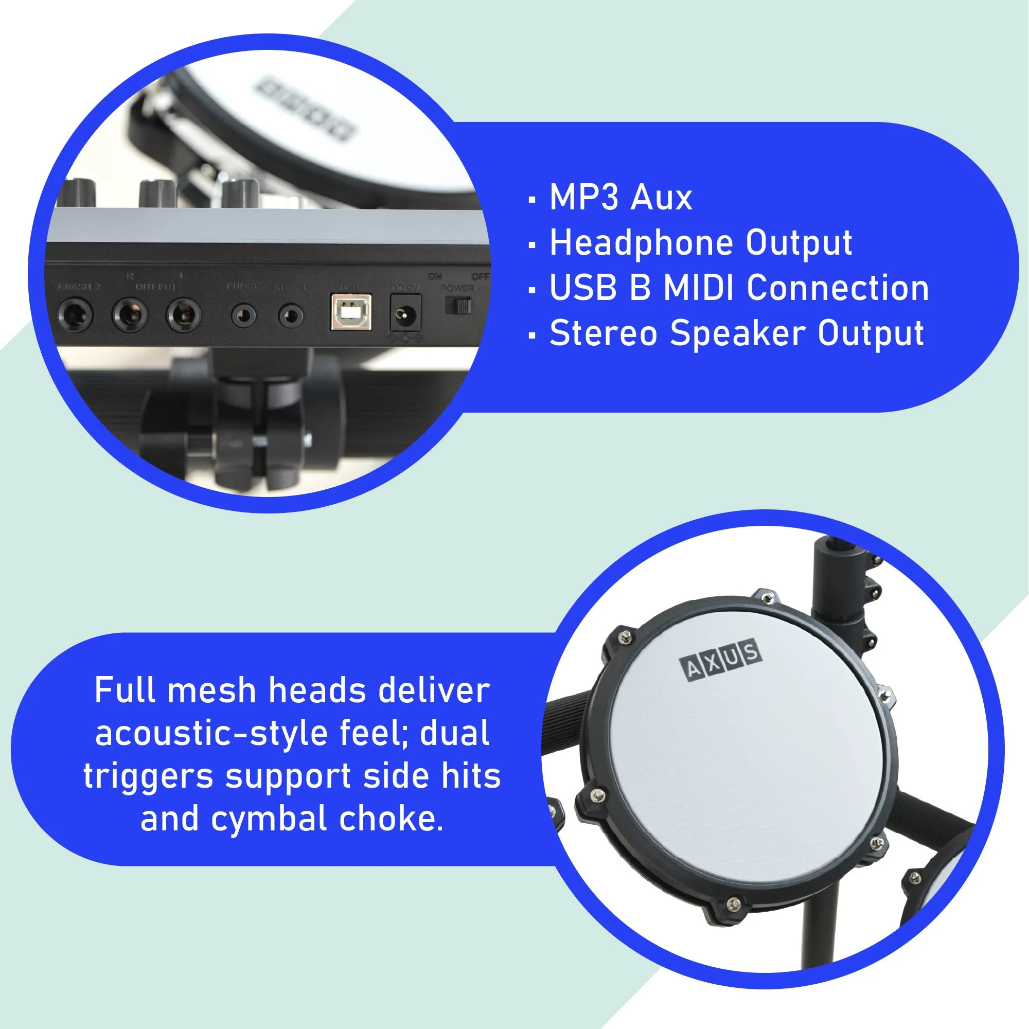 Axus AXK5 Electronic Mesh Head Drum Kit - Image 4