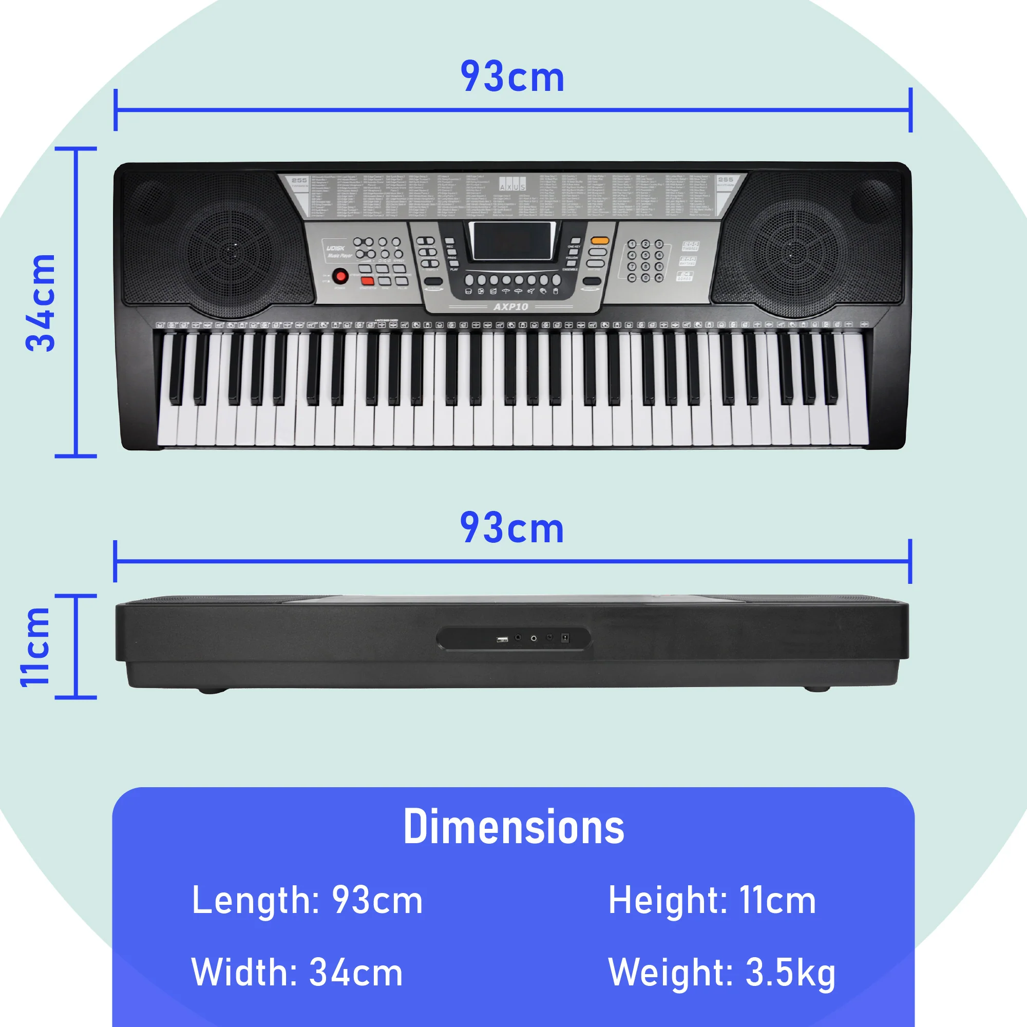 Axus AXP10 61 Note Portable Keyboard Package - Image 4