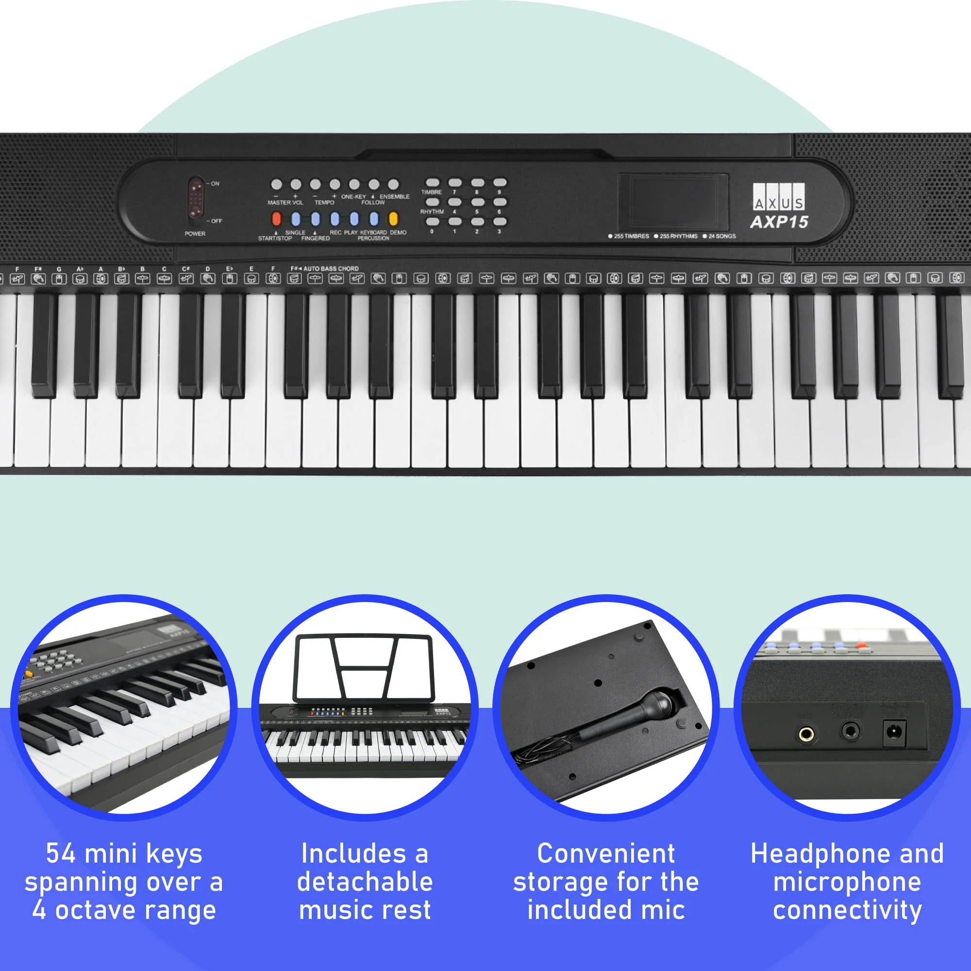 Axus AXP15 54 Key Portable Keyboard - Image 2