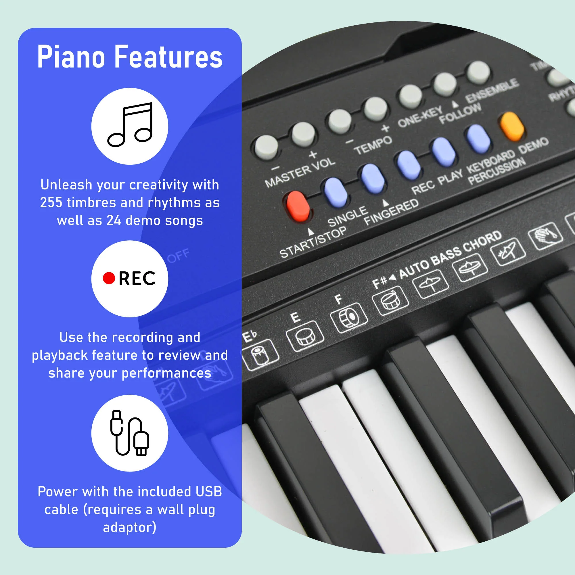 Axus AXP15 54 Key Portable Keyboard - Image 3