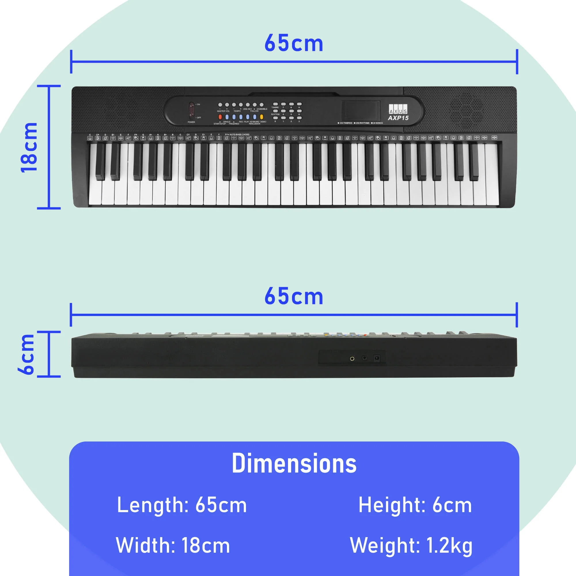 Axus AXP15 54 Key Portable Keyboard - Image 4