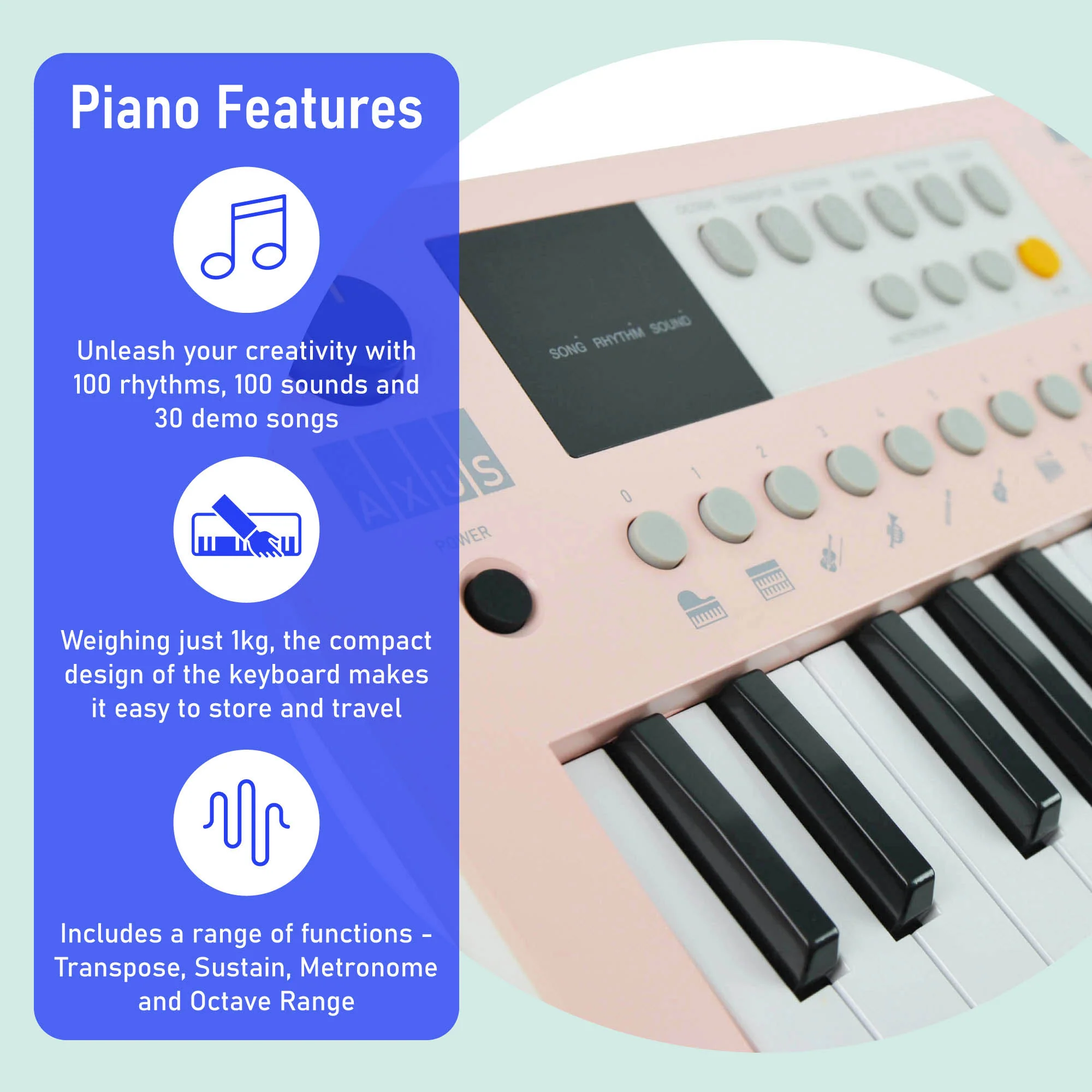 Axus Mini Keyboard 37 Key Keyboard - Image 10