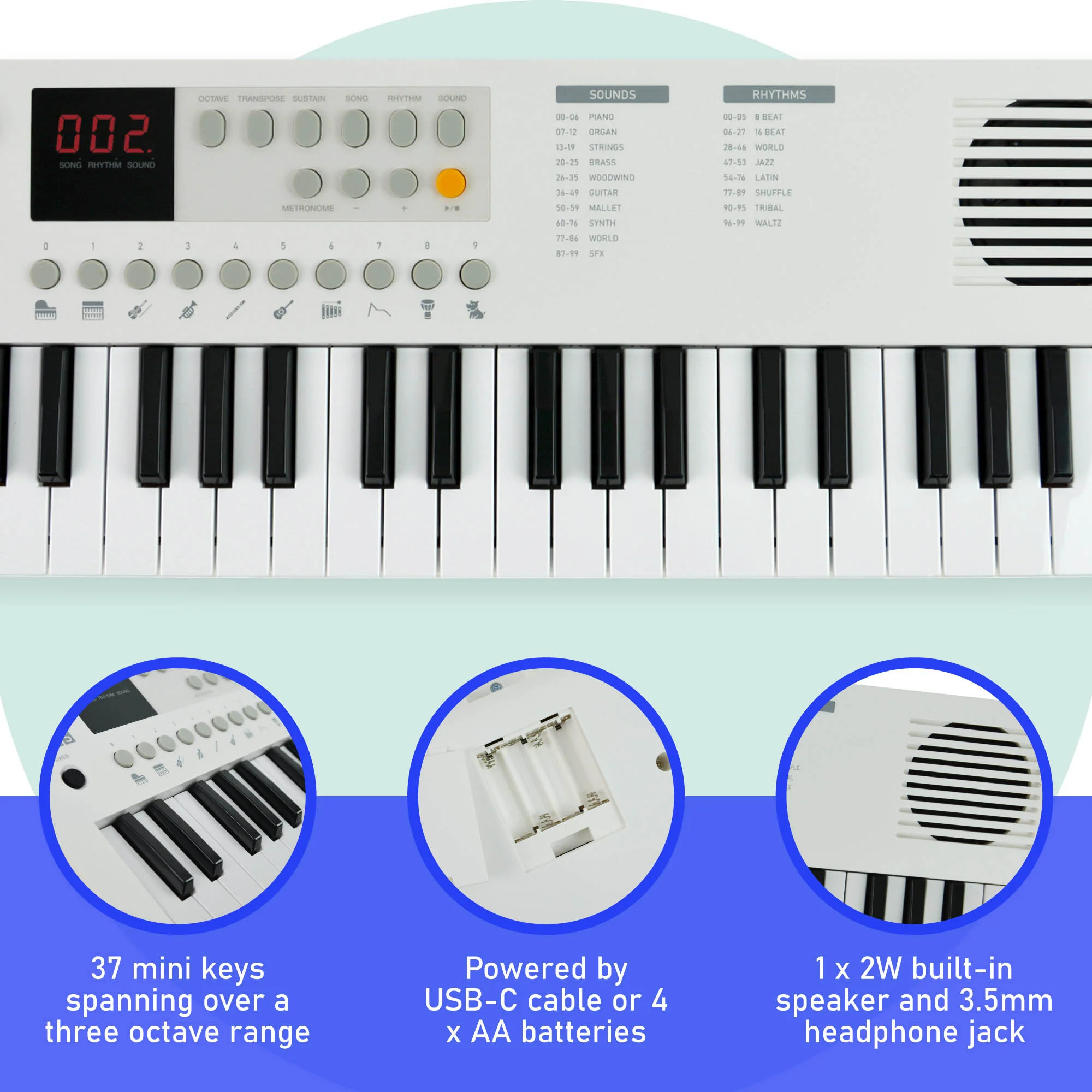 Axus Mini Keyboard 37 Key Keyboard - Image 14