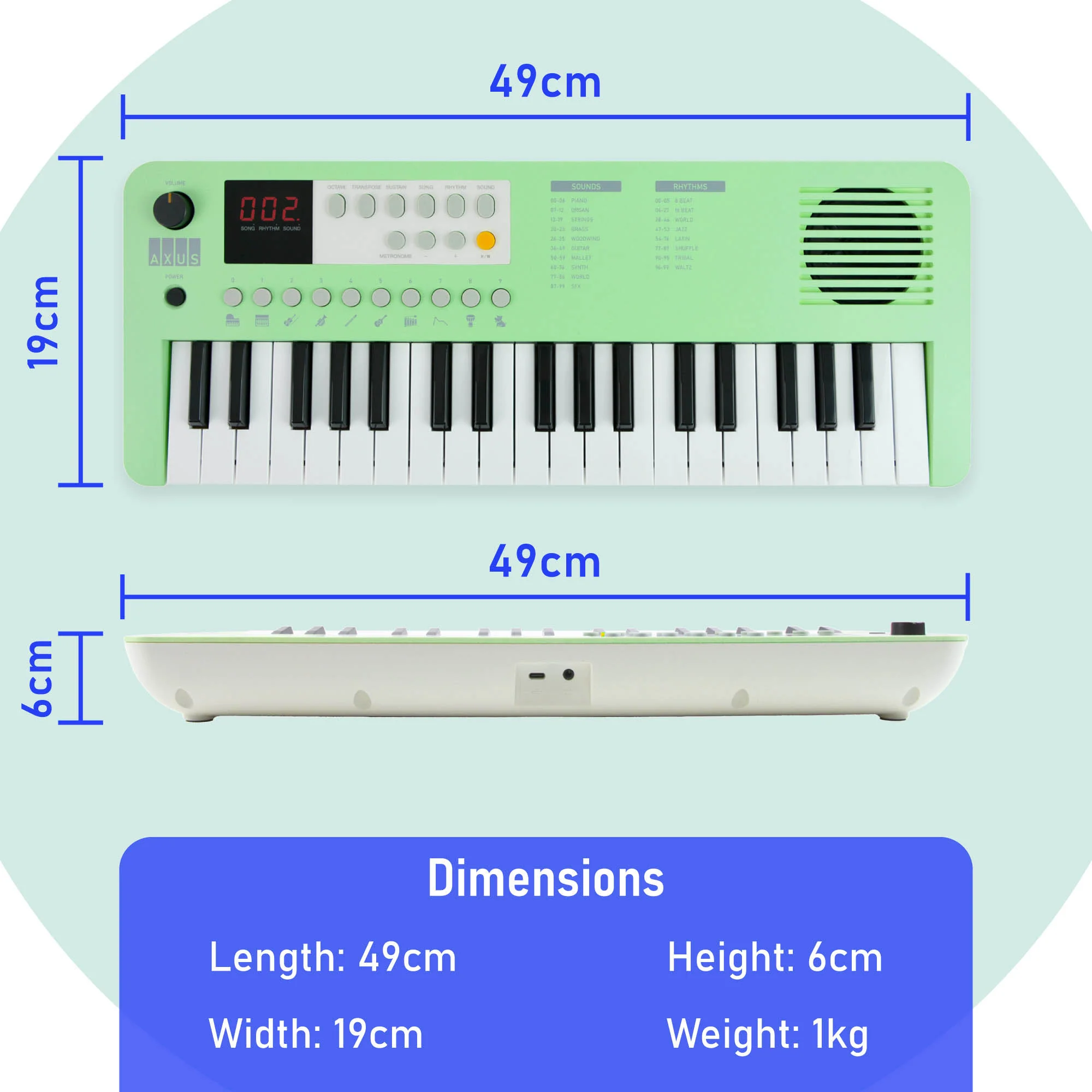 Axus Mini Keyboard 37 Key Keyboard - Image 22