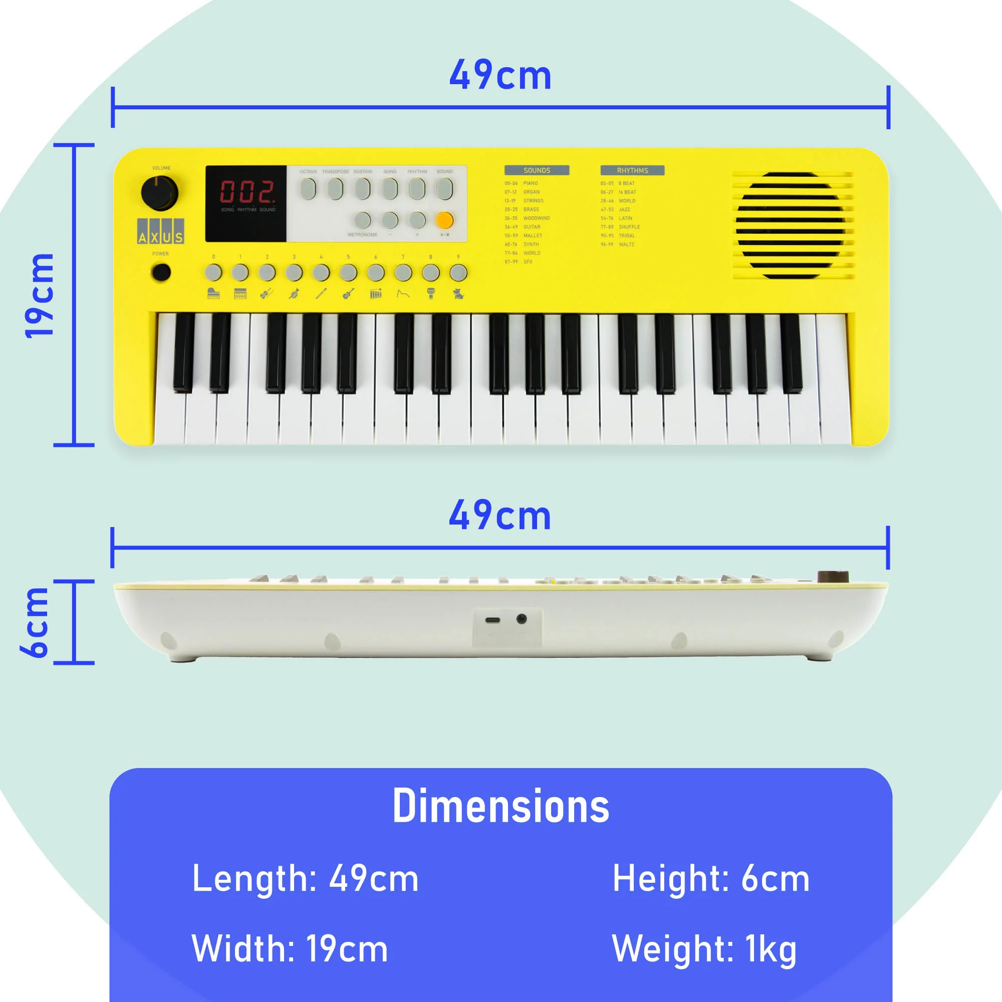 Axus Mini Keyboard 37 Key Keyboard - Image 28