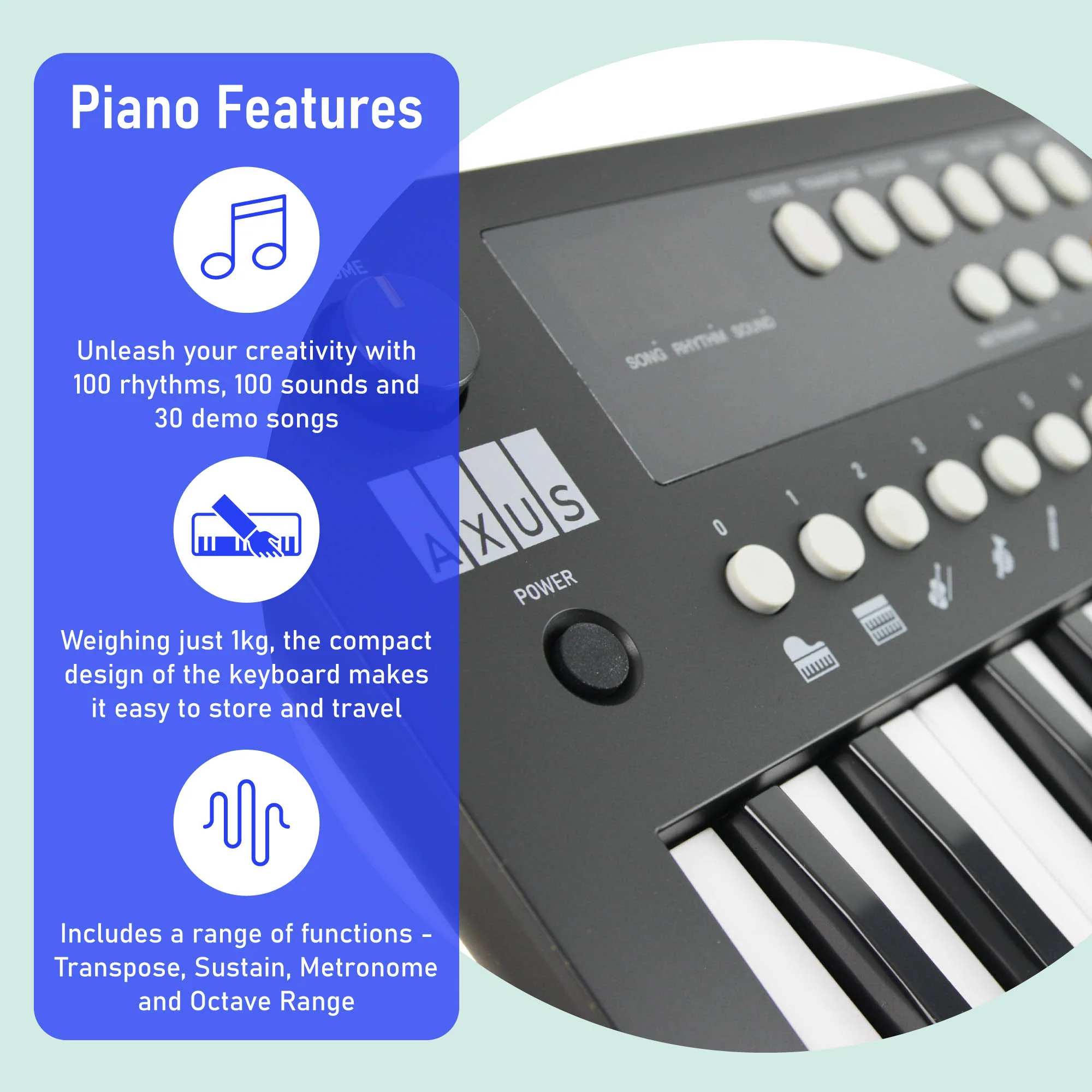 Axus Mini Keyboard 37 Key Keyboard - Image 4