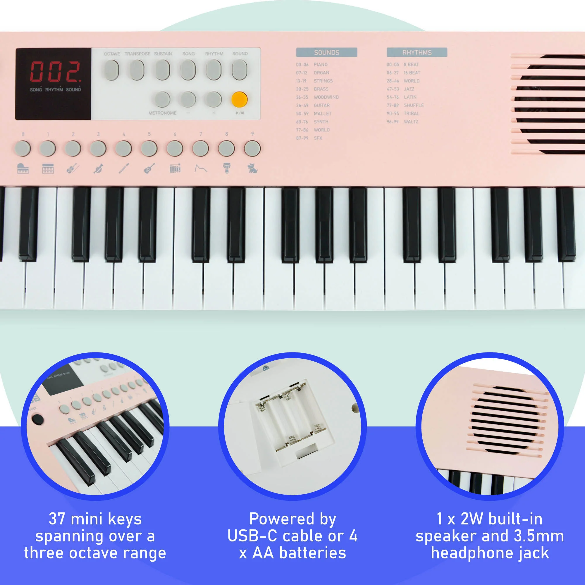 Axus Mini Keyboard 37 Key Keyboard - Image 9