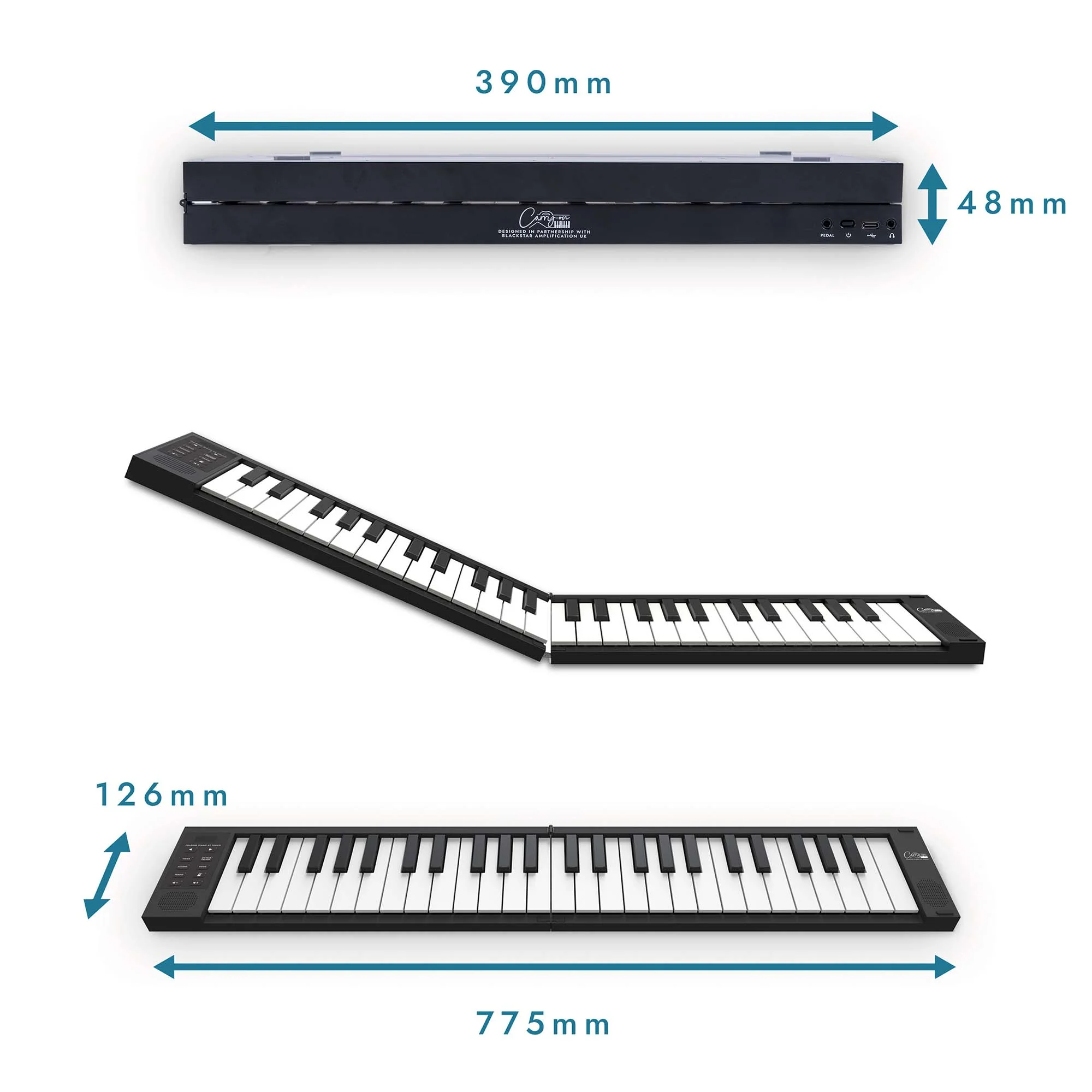 Carry-On 49 Key Touch Sensitive Folding Piano - Image 6