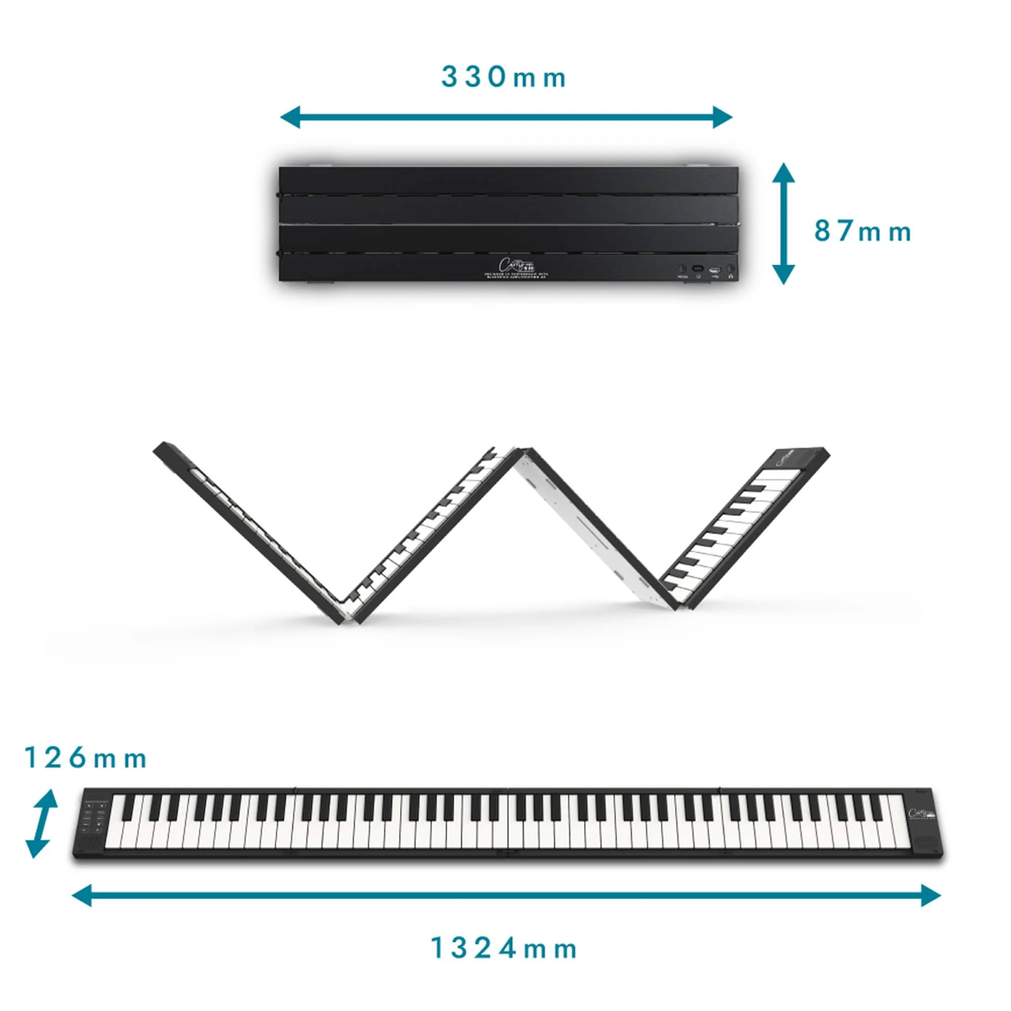 Carry-On 88 Key Touch Sensitive Folding Piano - Image 3