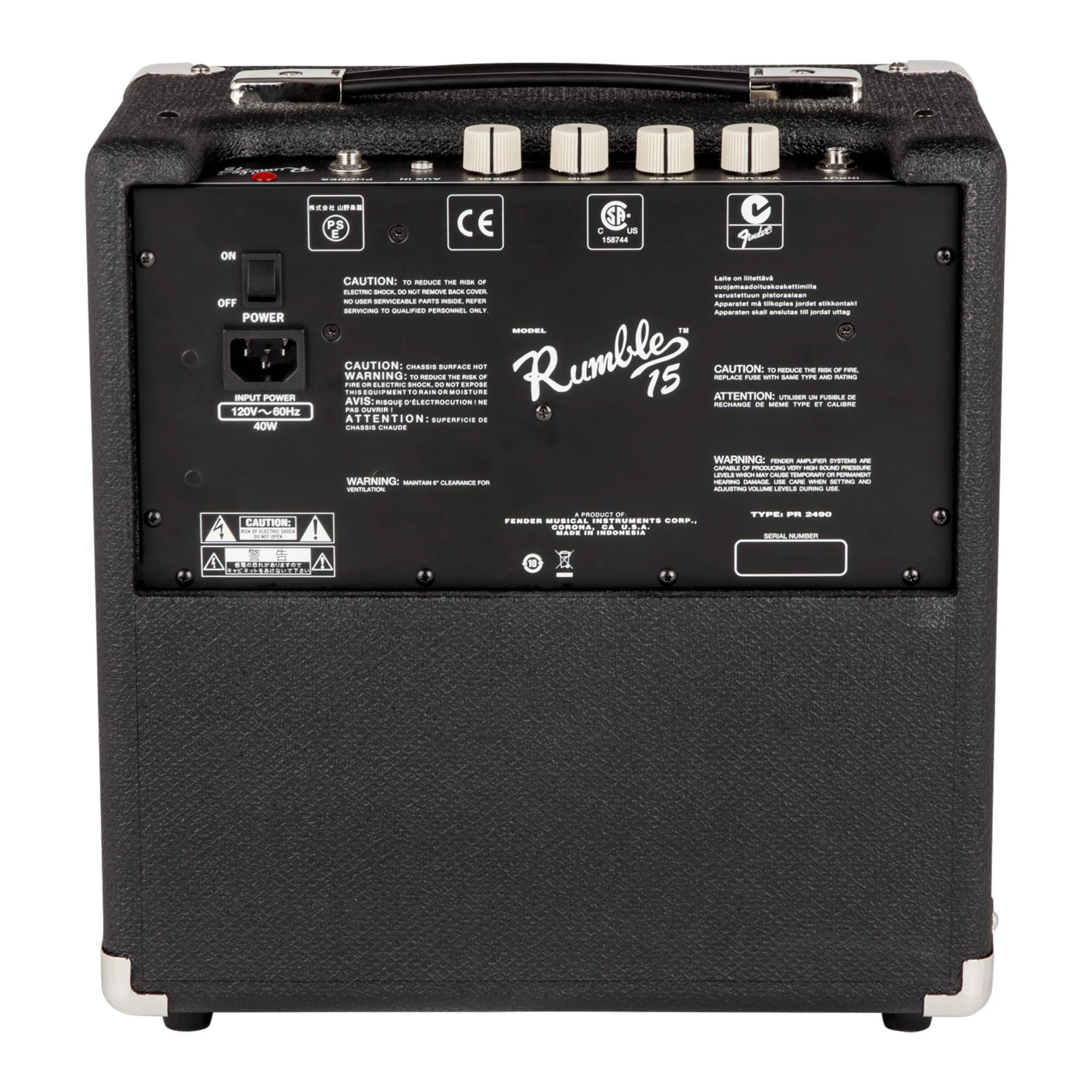 Fender Rumble 15 V3 Bass Combo Amplifier - 15W - Image 6