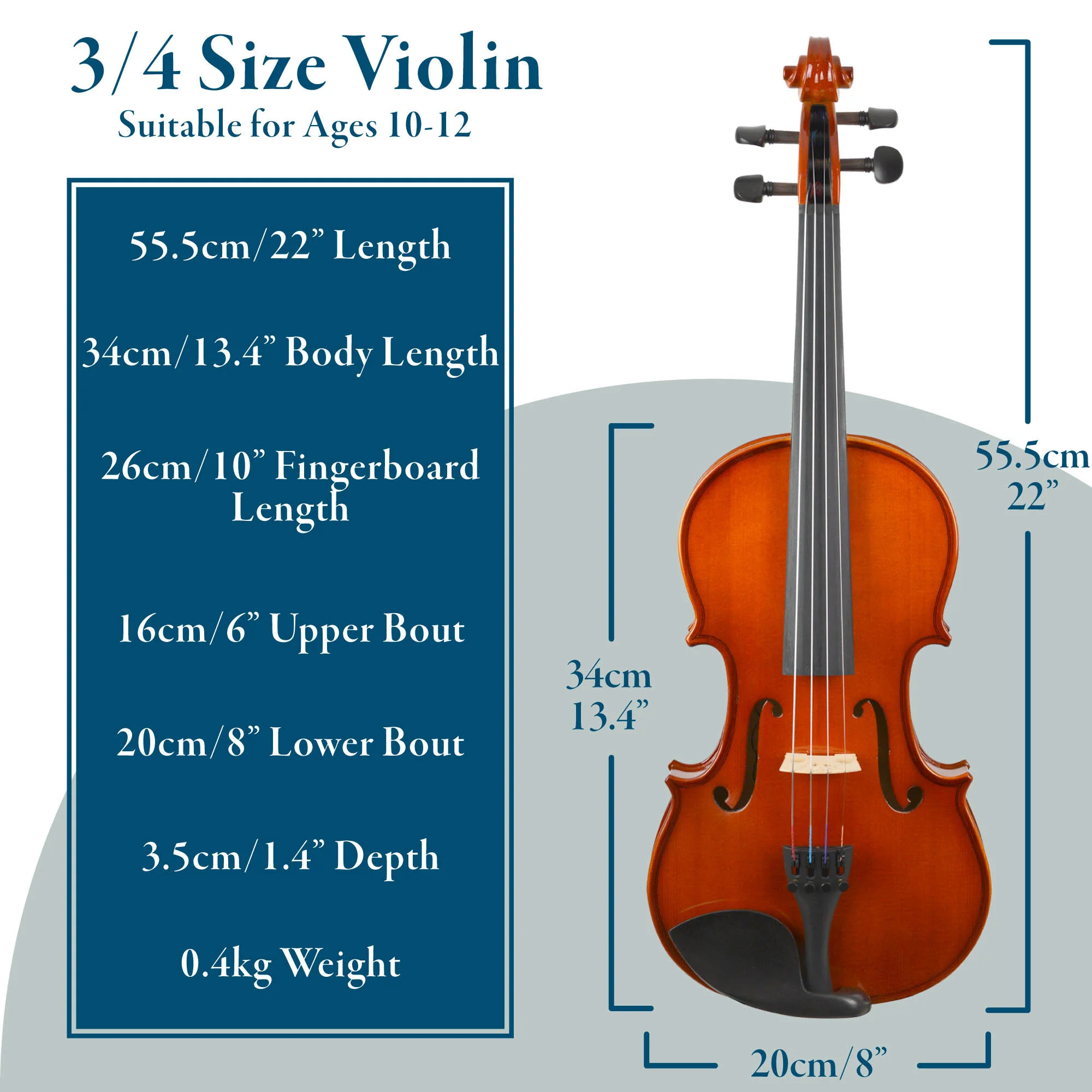 Forenza Prima I Series 3/4 Size Violin Outfit - Image 2