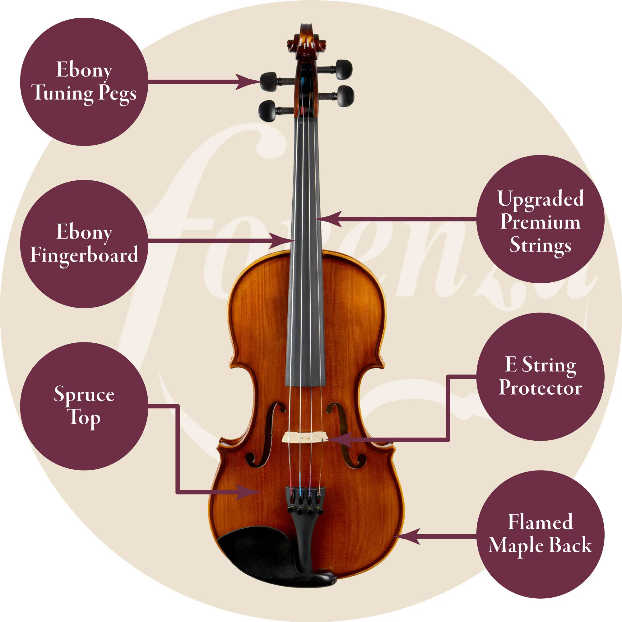 Forenza Secondo Series Violin - Full Size - Image 4