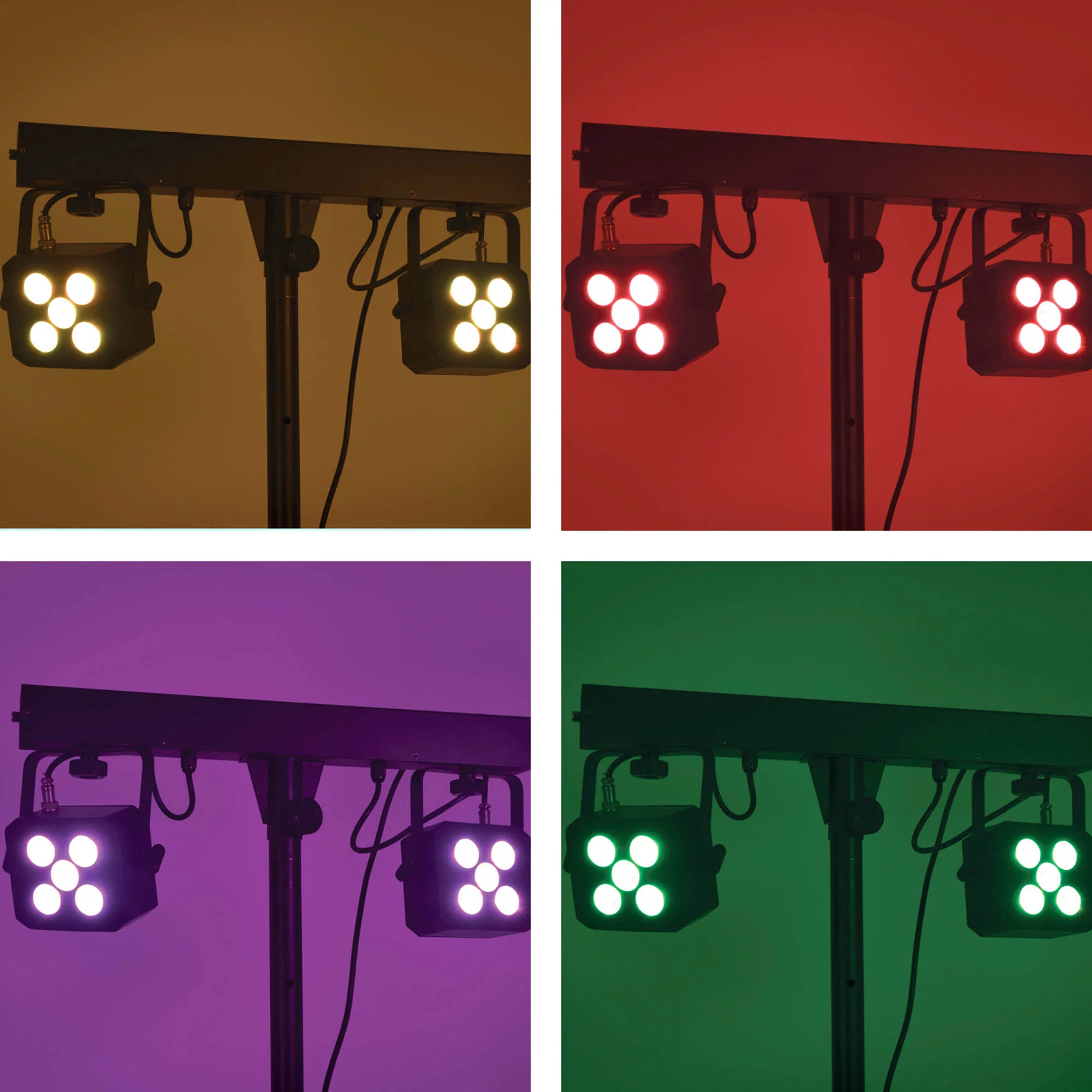 QTX Portable DJ Lighting Kit with Wash Lights, Derby Effects and Stand - Image 3