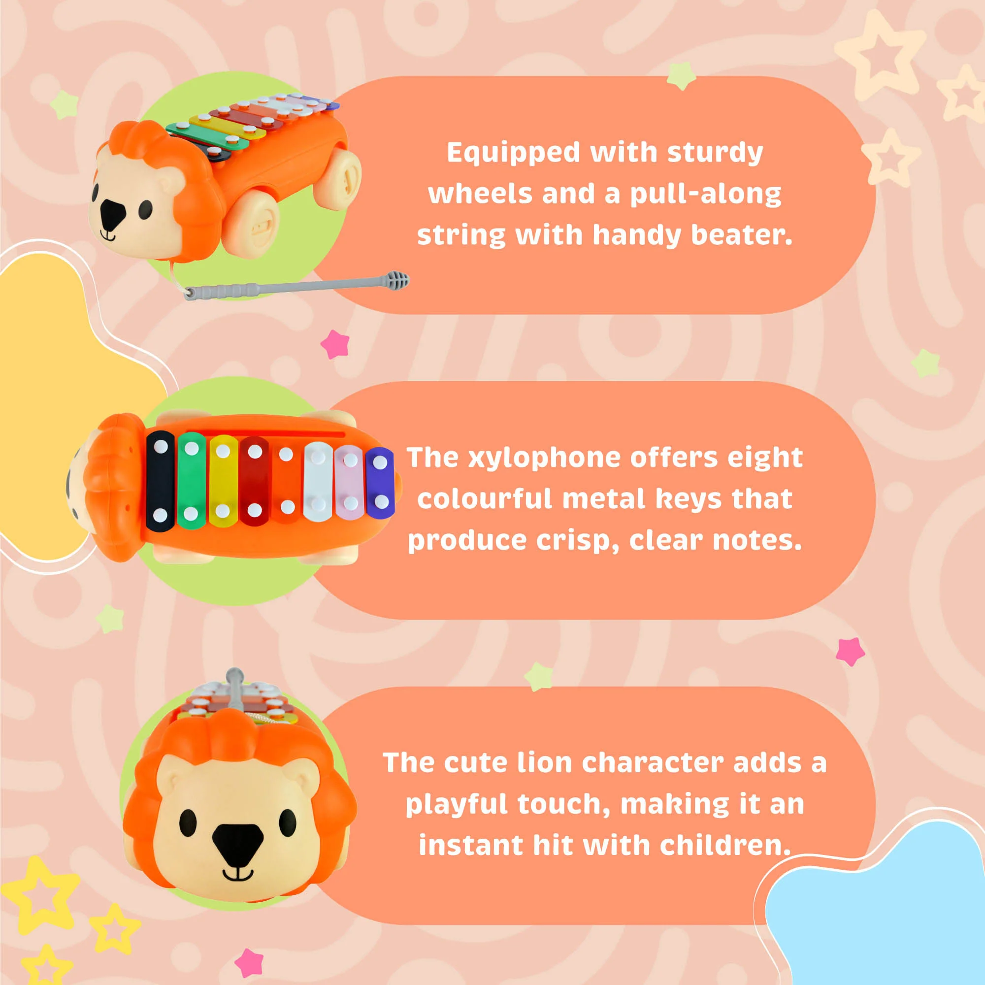 Little Star Lion Pull Along Xylophone - Image 3