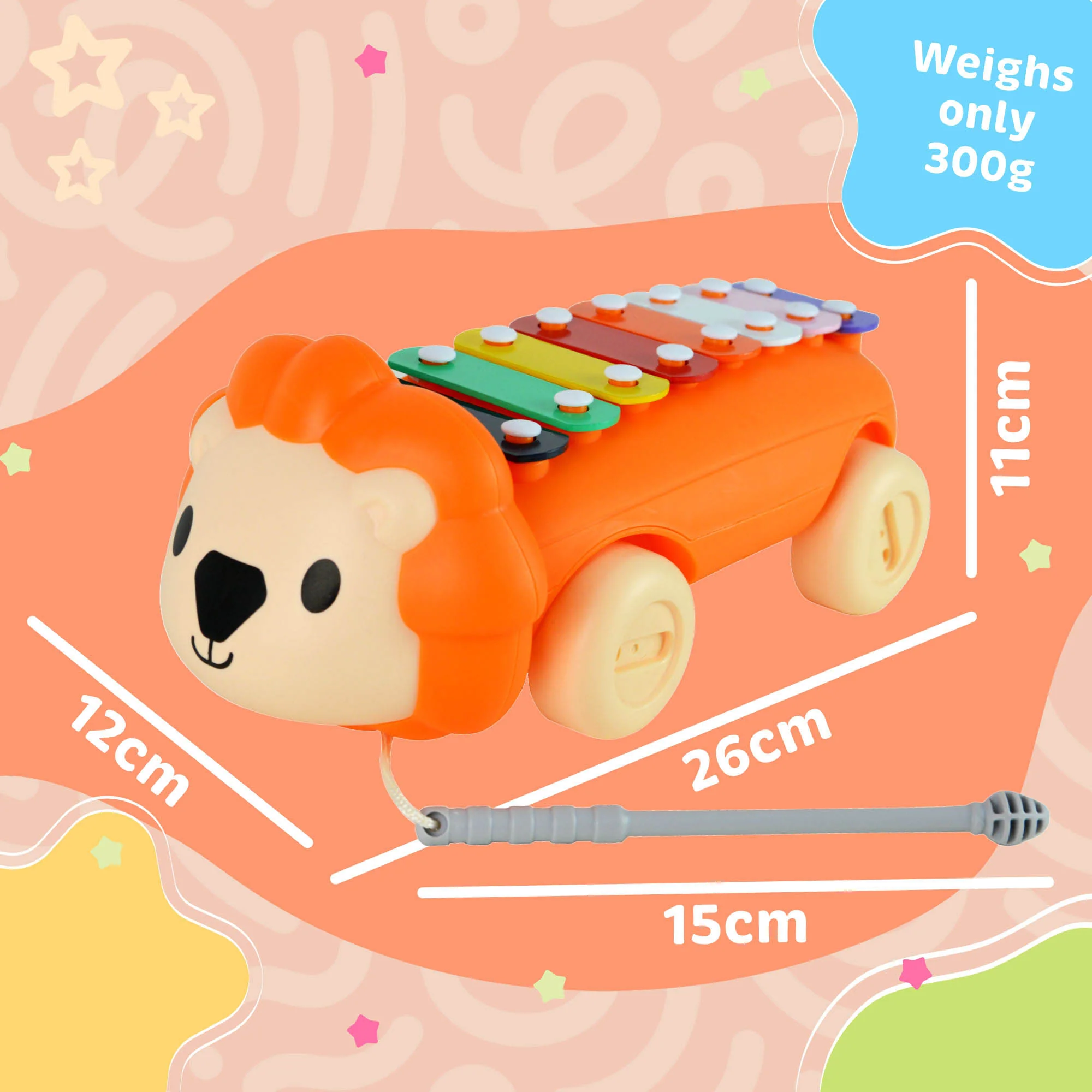 Little Star Lion Pull Along Xylophone - Image 4