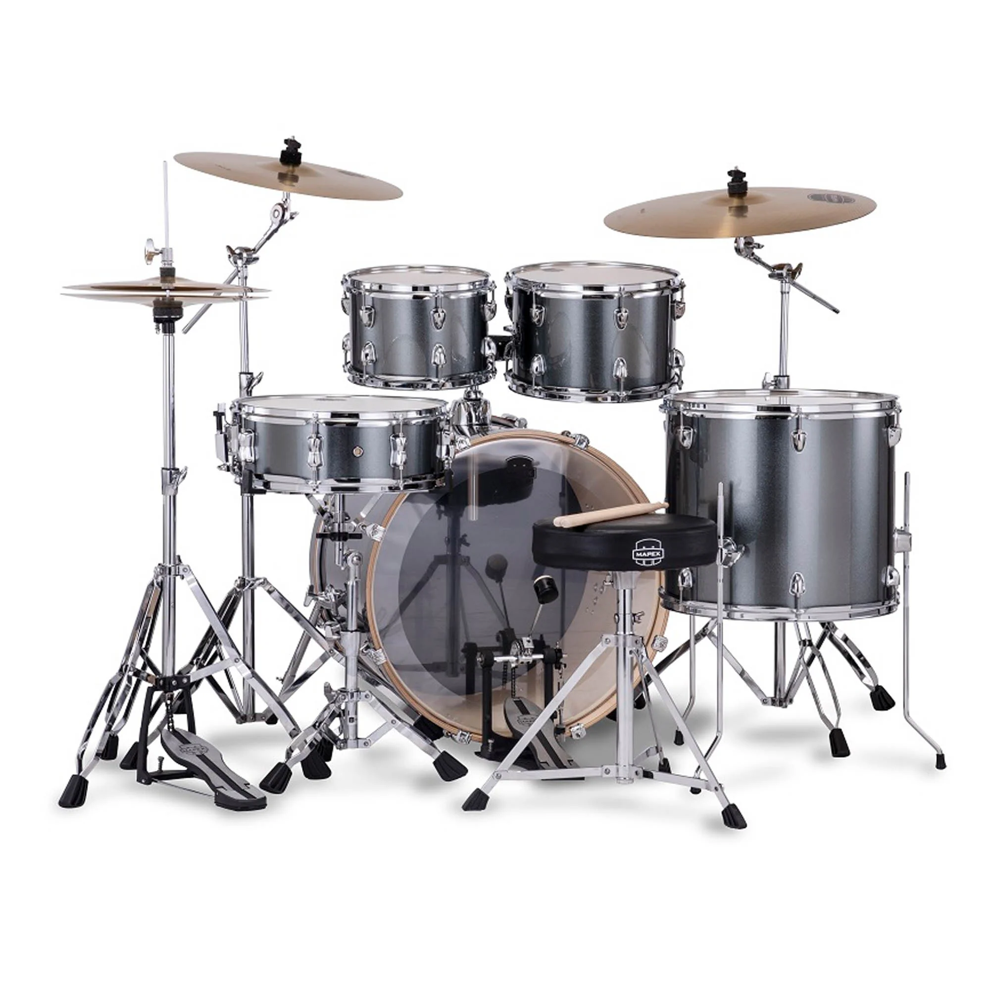 Mapex Venus 22 Inch 5 Piece Rock Drum Kit - Steel Blue Metallic - Image 3