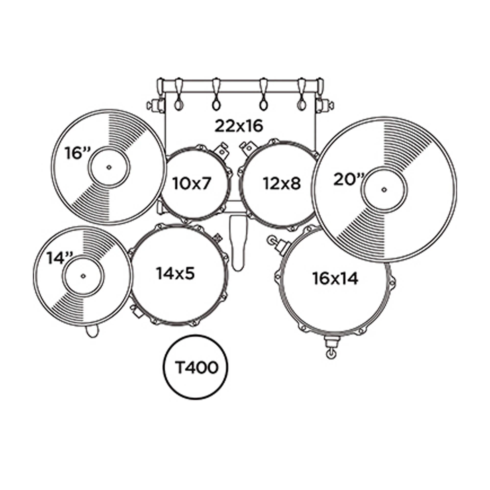 Mapex Venus 22 Inch 5 Piece Rock Drum Kit - Steel Blue Metallic - Image 4
