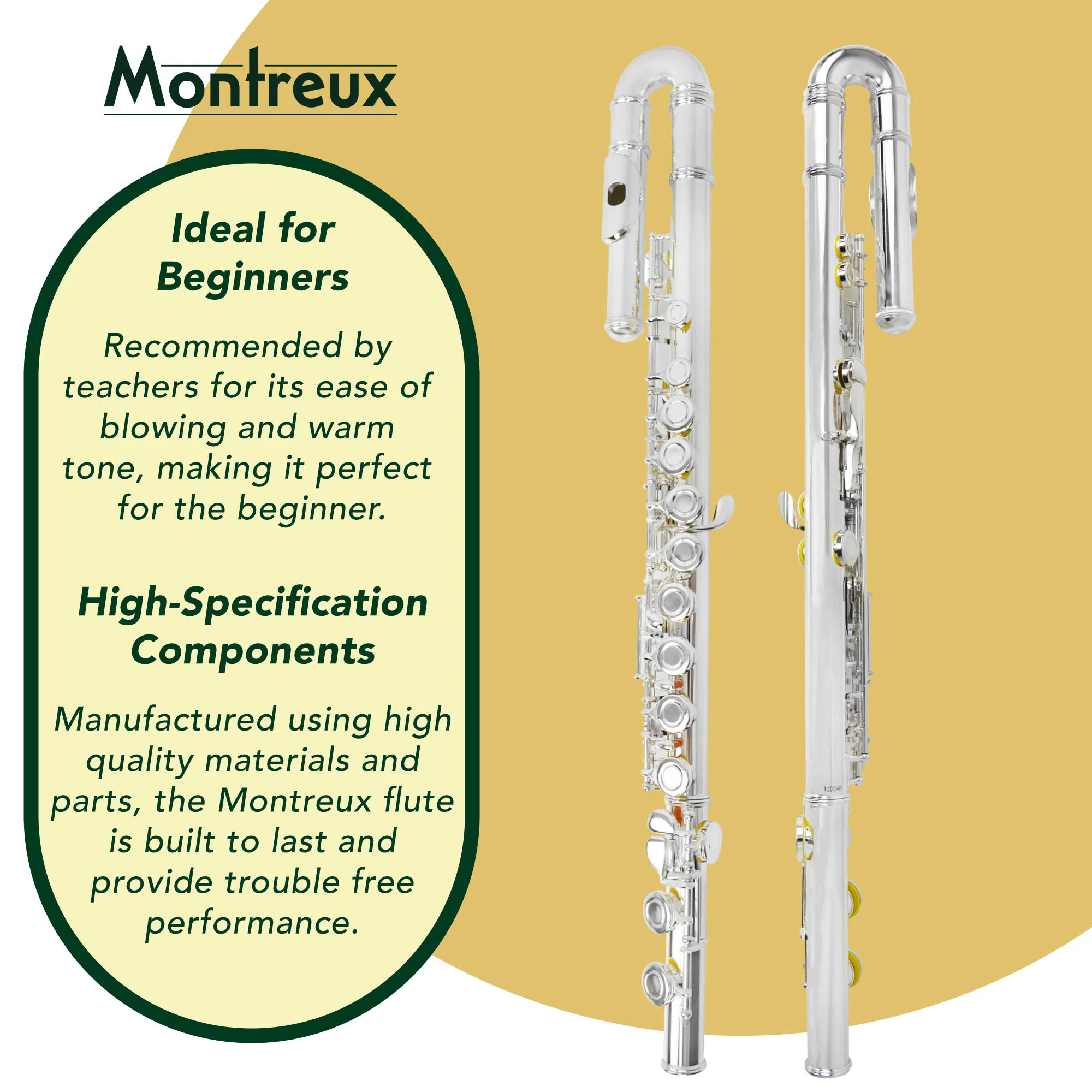 Montreux Student Curved Head Flute - Image 3