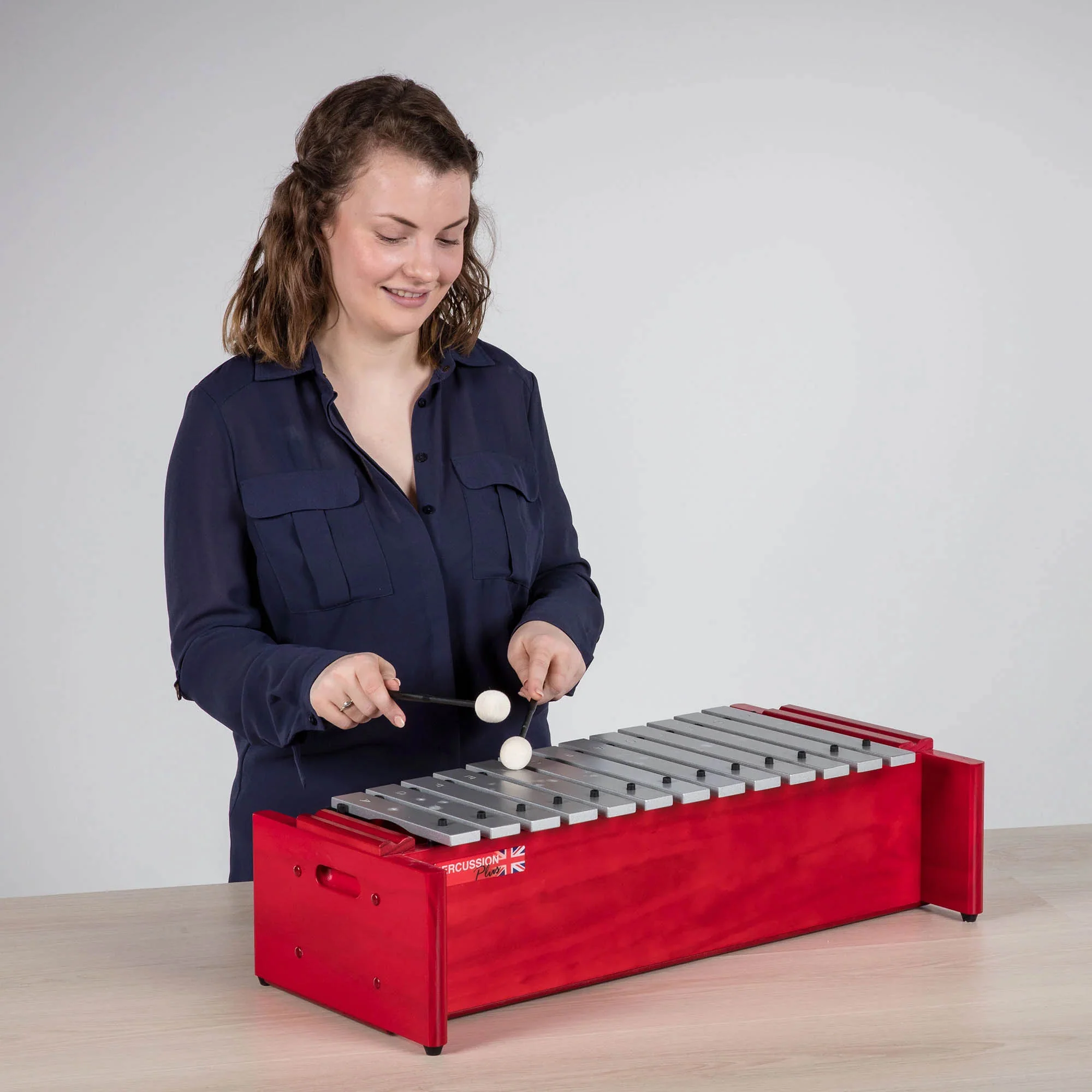 Percussion Plus Classic Red Box Alto Diatonic Metallophone - Image 2