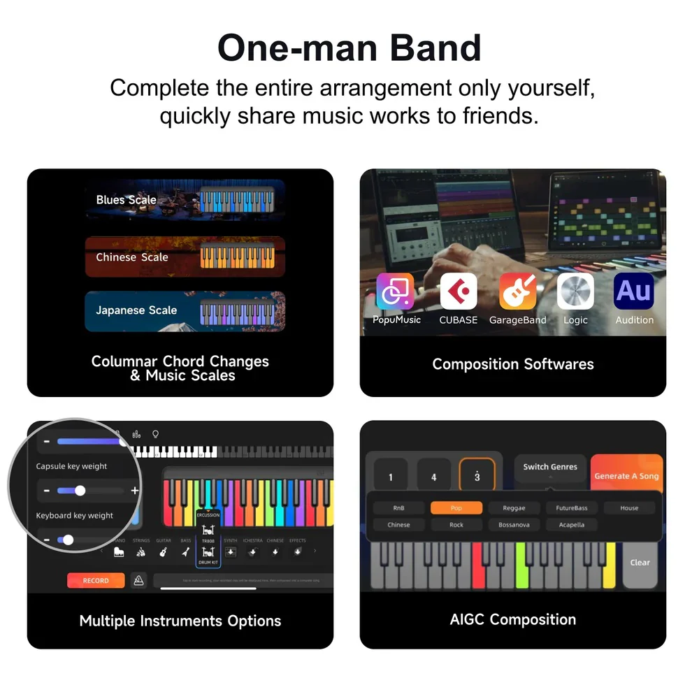 PopuPiano Smart Portable Piano MIDI Controller - Image 6