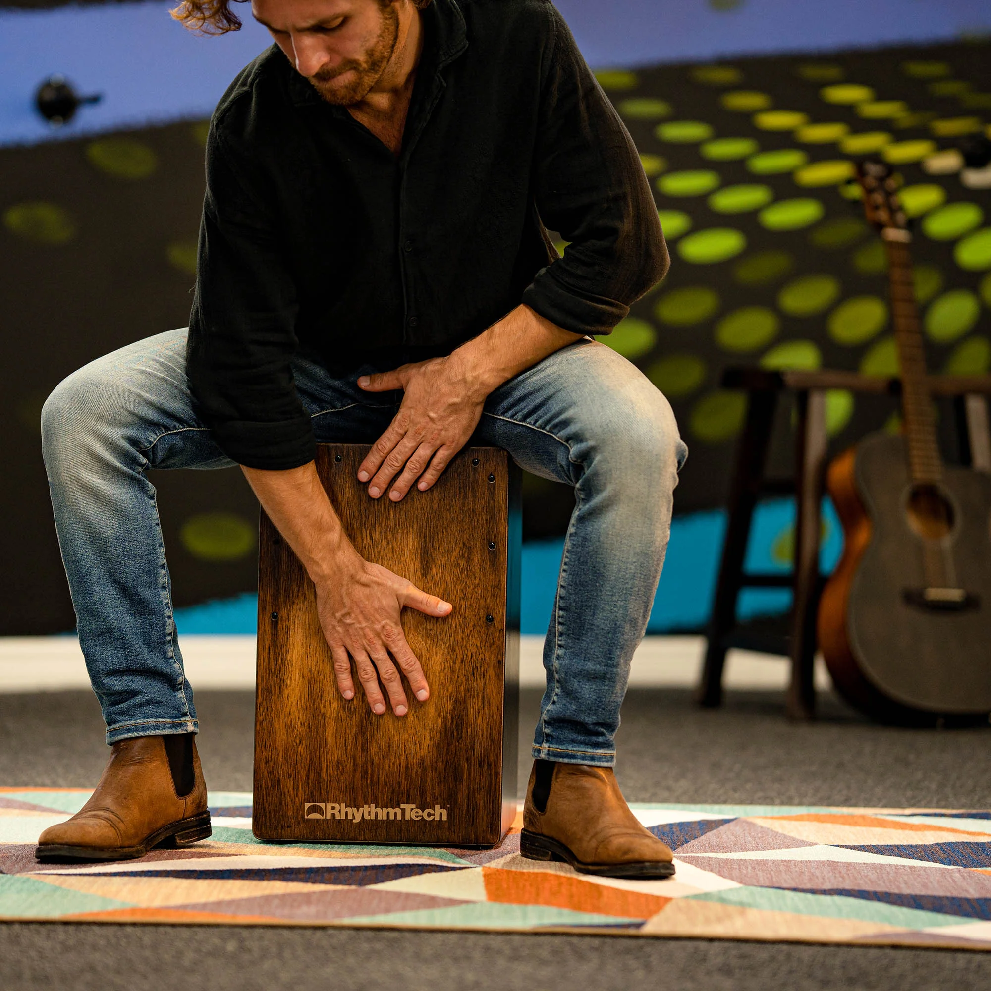 Rhythm Tech Street Cajon - Rich Rustic Burst - Image 4