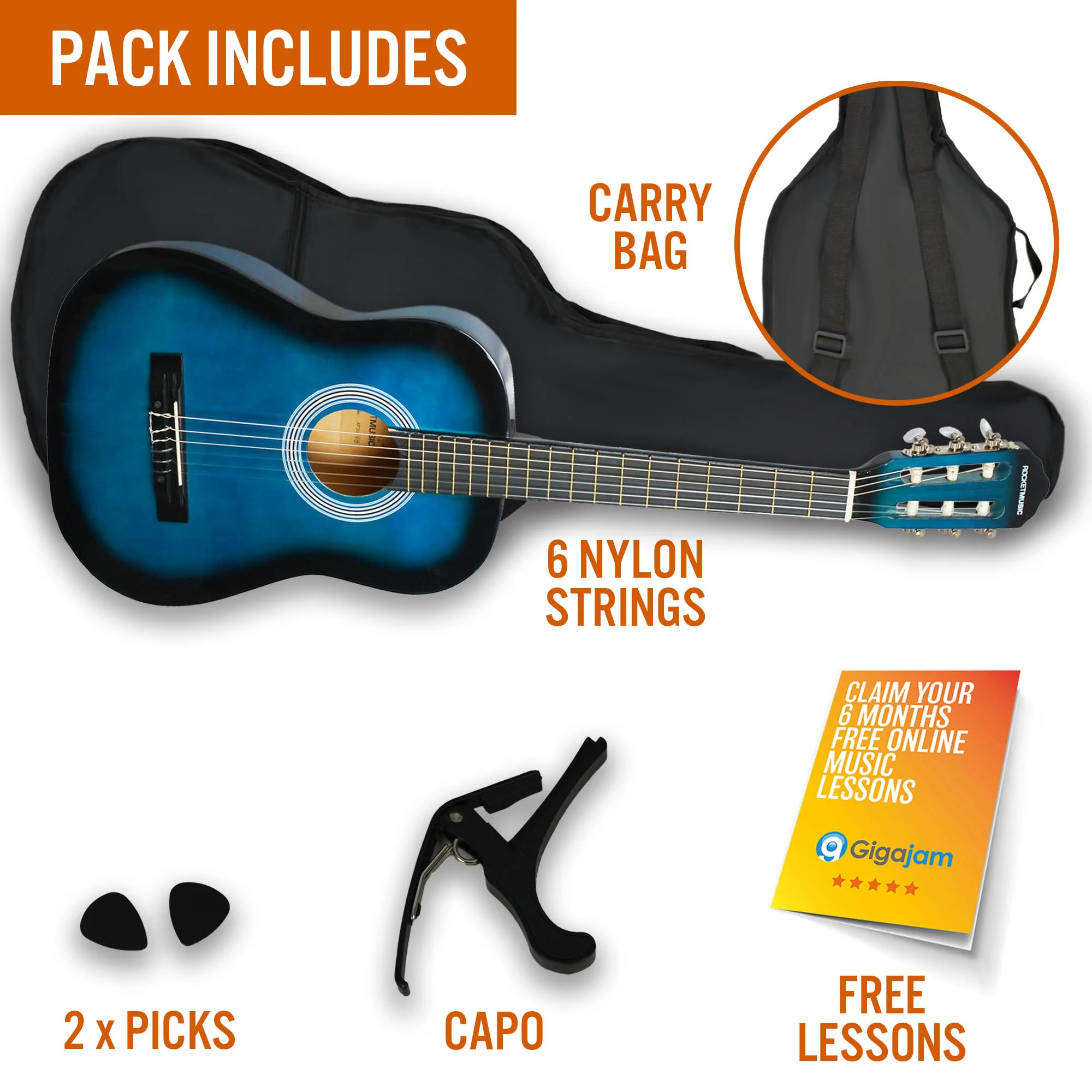 XF 3/4 Size Classical Guitar Pack - Image 15