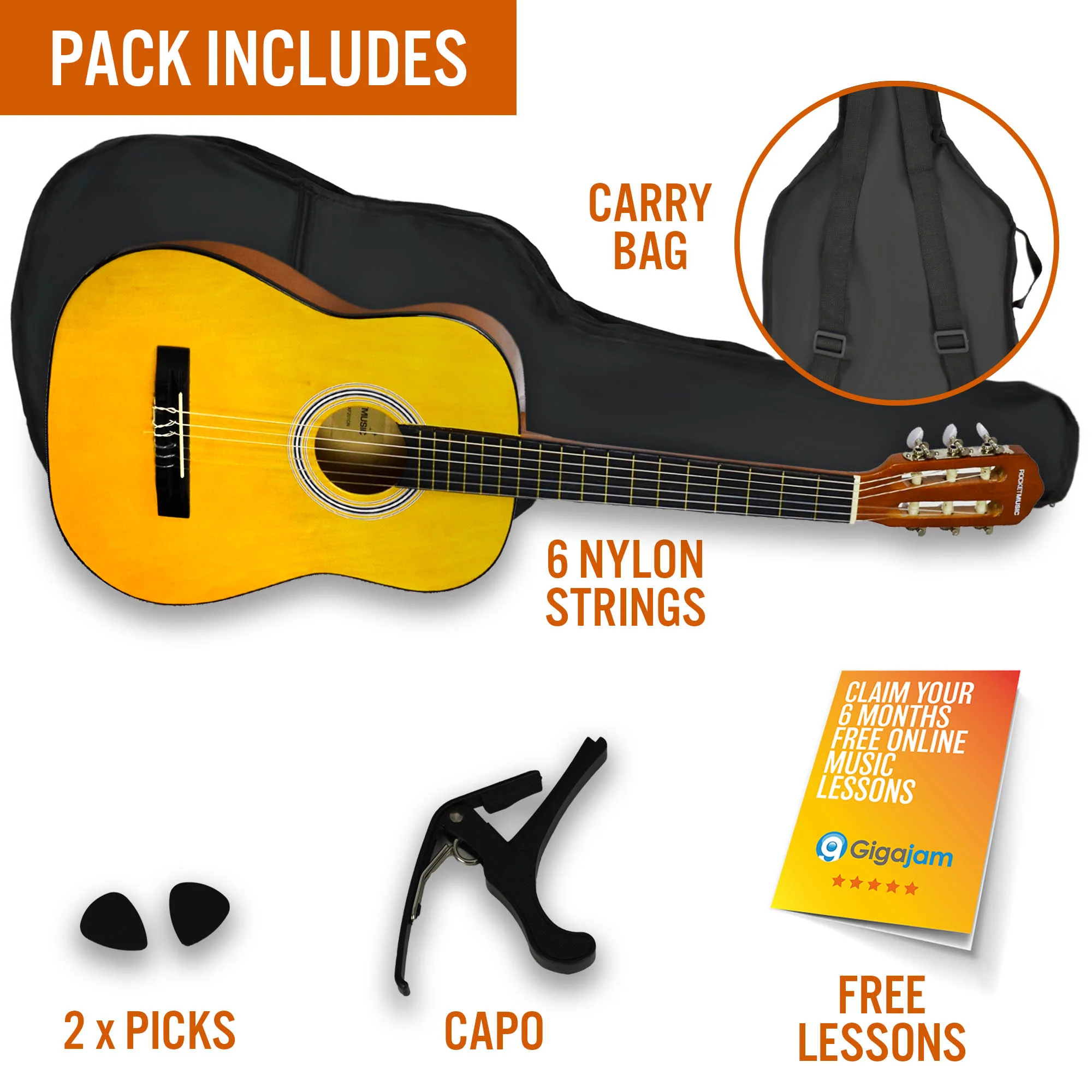 XF 3/4 Size Classical Guitar Pack - Image 5