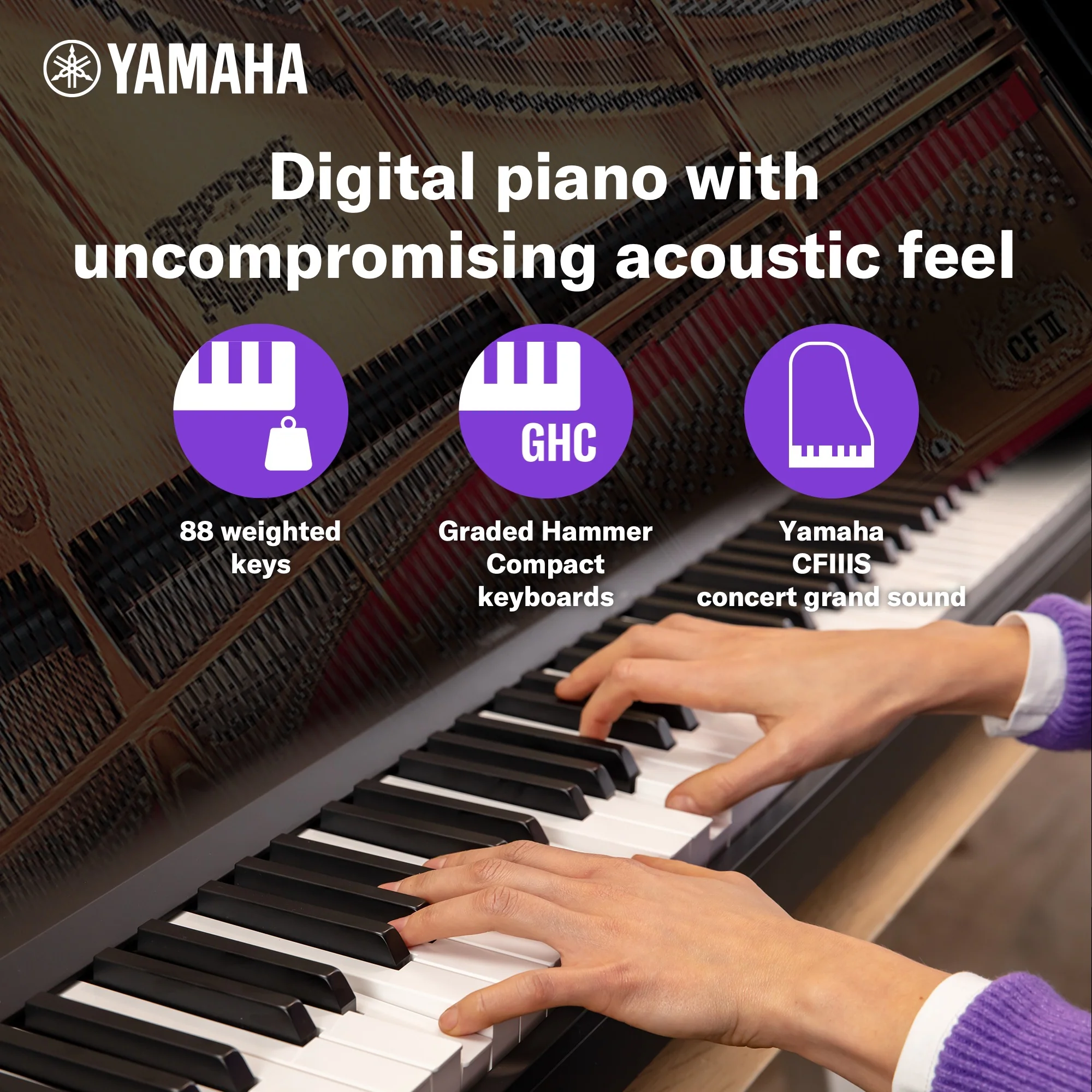 Yamaha P145BT P-Series Digital Piano with Bluetooth - Image 3