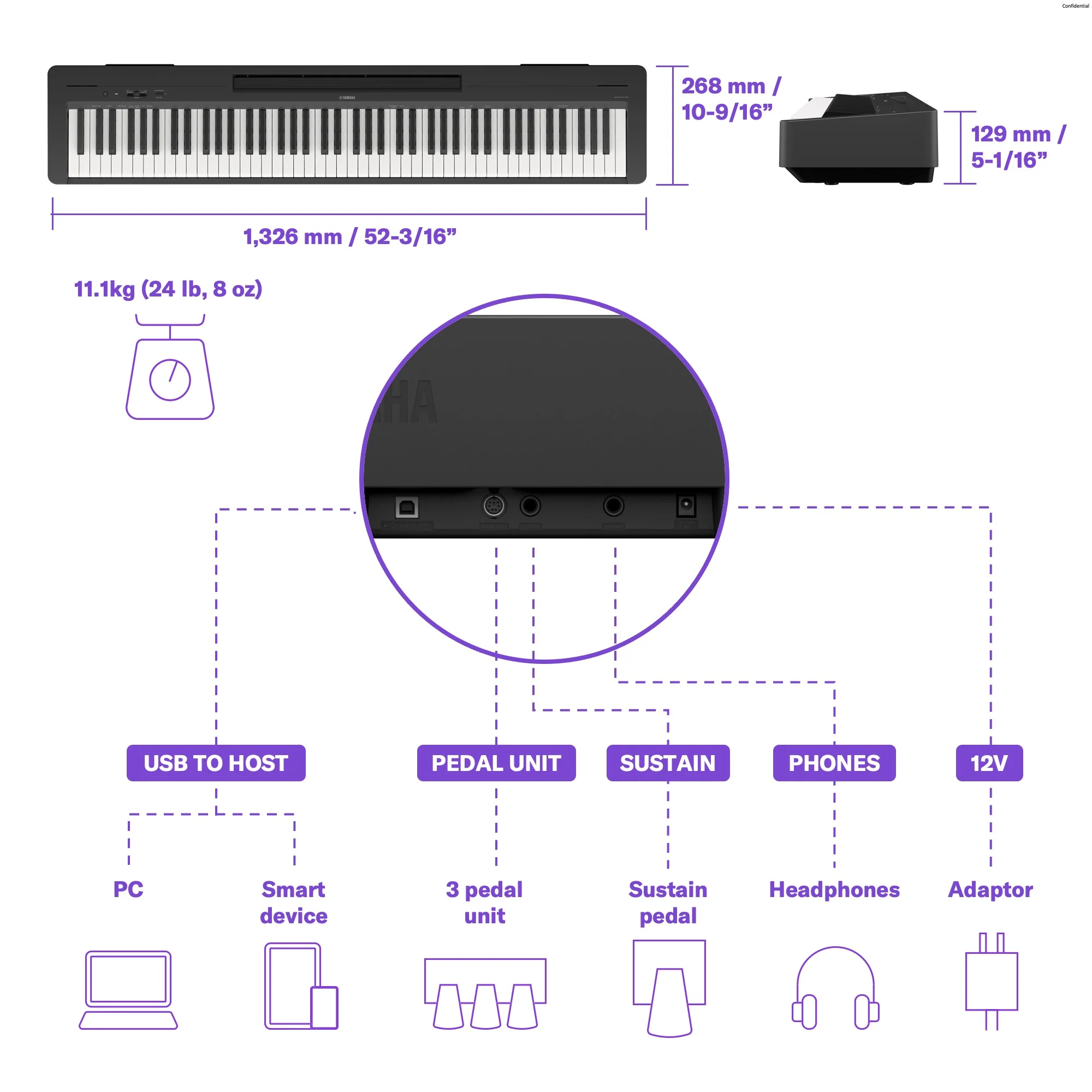 Yamaha P145BT P-Series Digital Piano with Bluetooth - Image 6