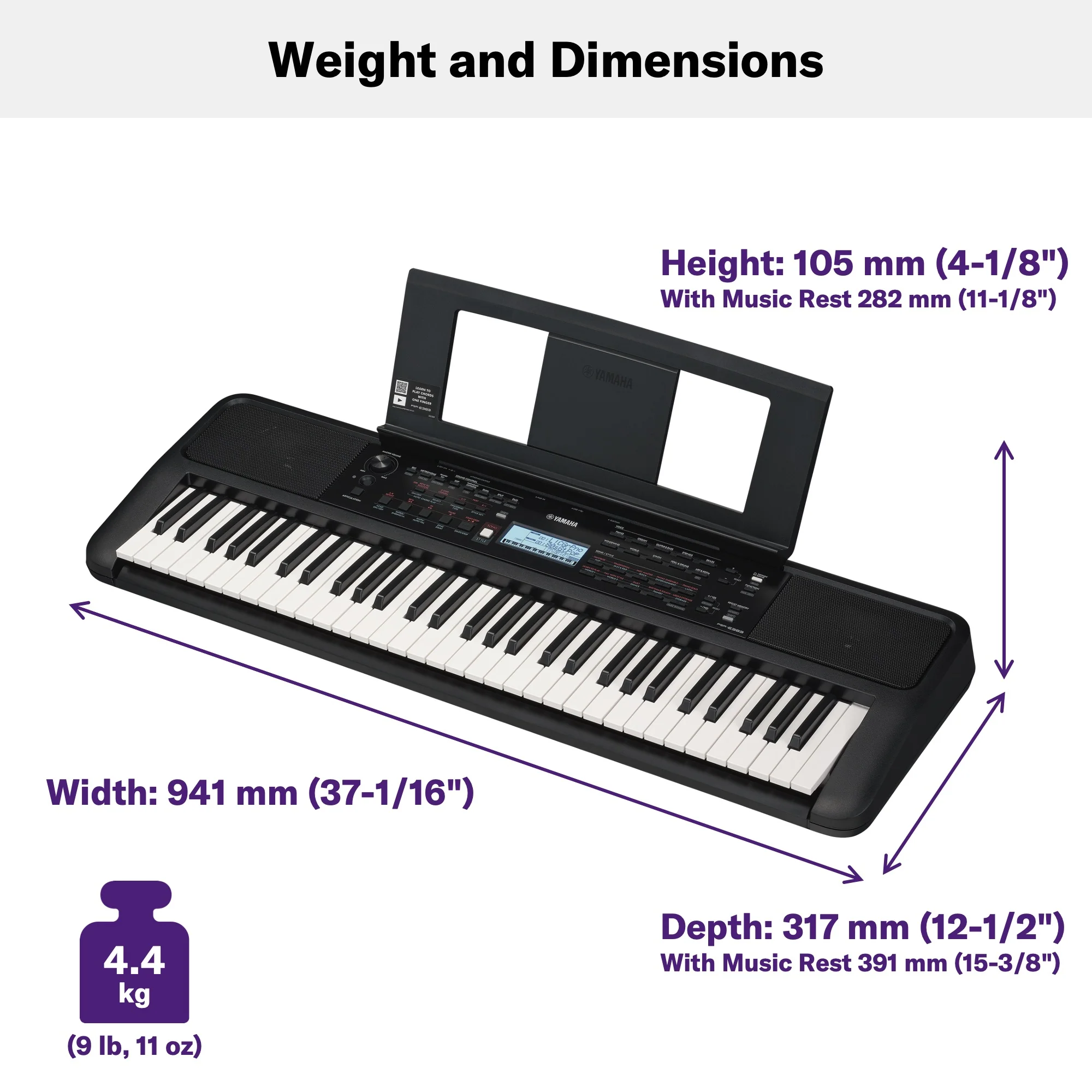 Yamaha PSRE383 Portable Keyboard - Image 4